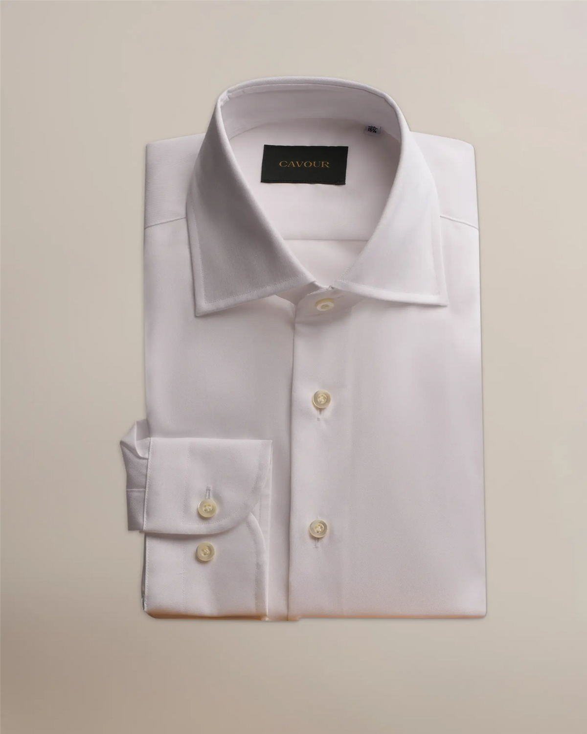 Cavour Cotton Twill Dress Shirt White