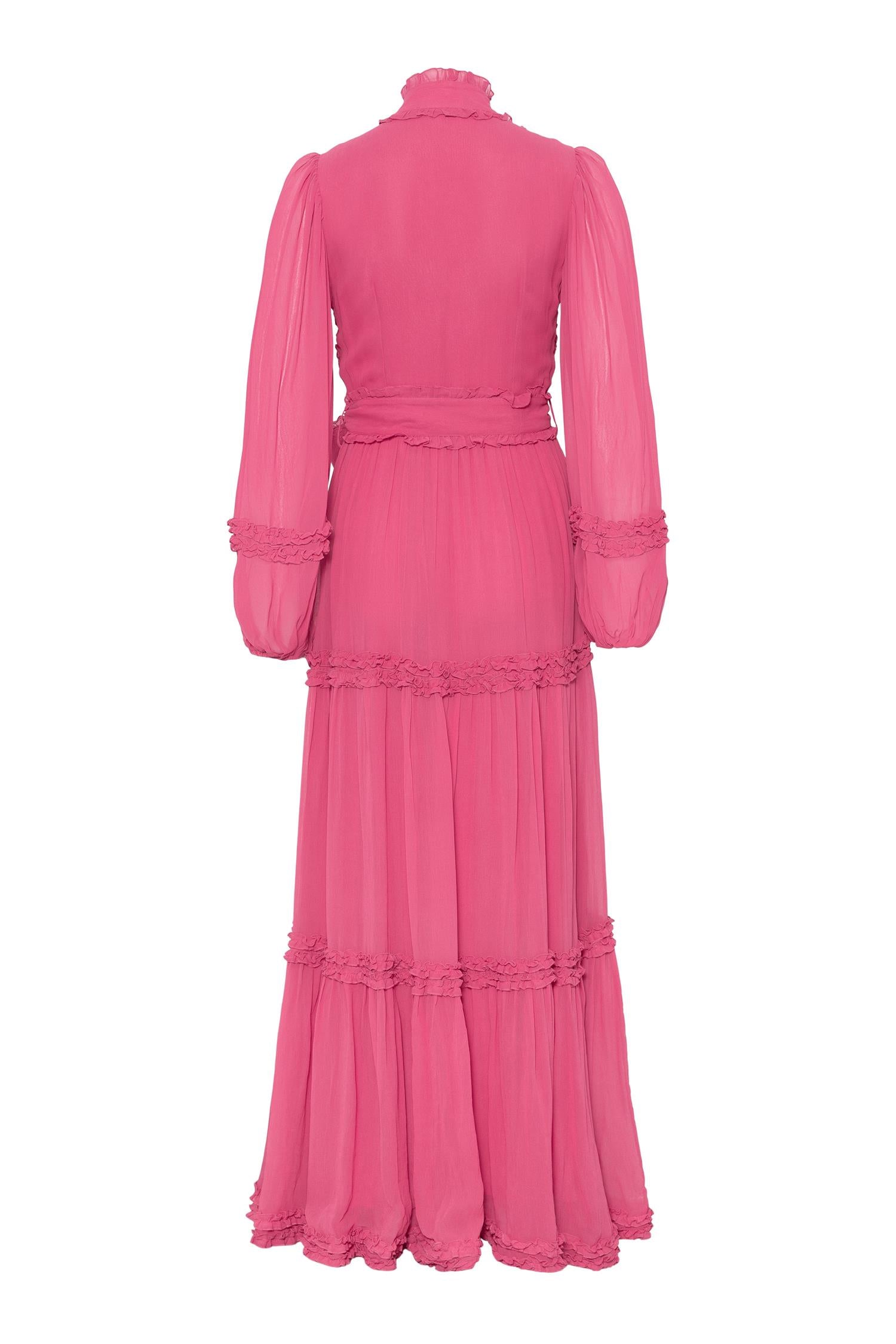 Violetta Viscose Maxi Dress Hot Pink
