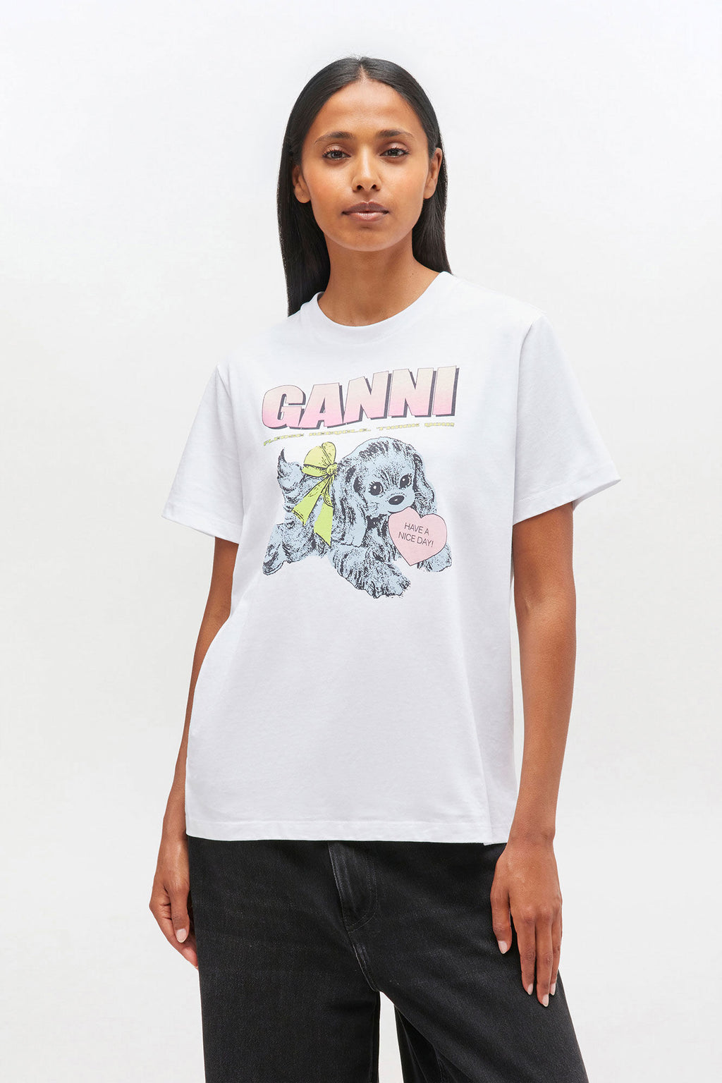 Basic Neon Puppy T-shirt Bright White