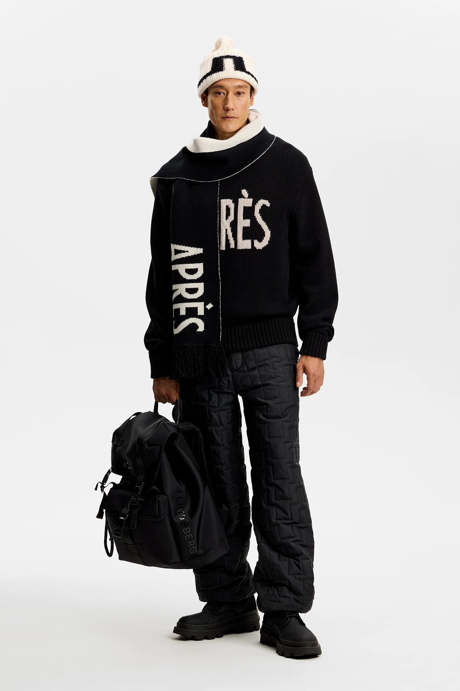 Fabian Graphic Knit Sweater Black