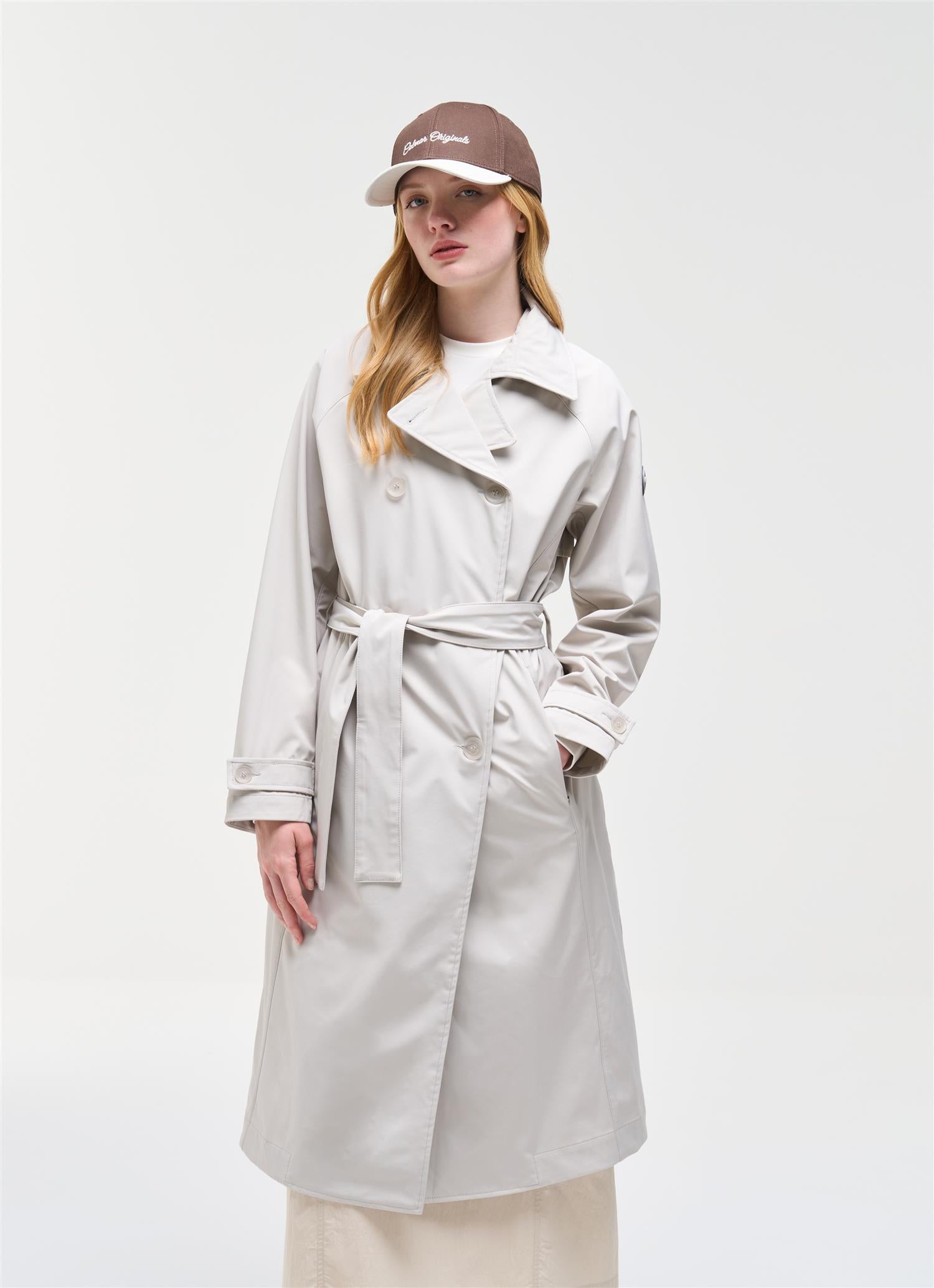 LONG WATERPROOF TRENCH COAT HEMP BEIGE