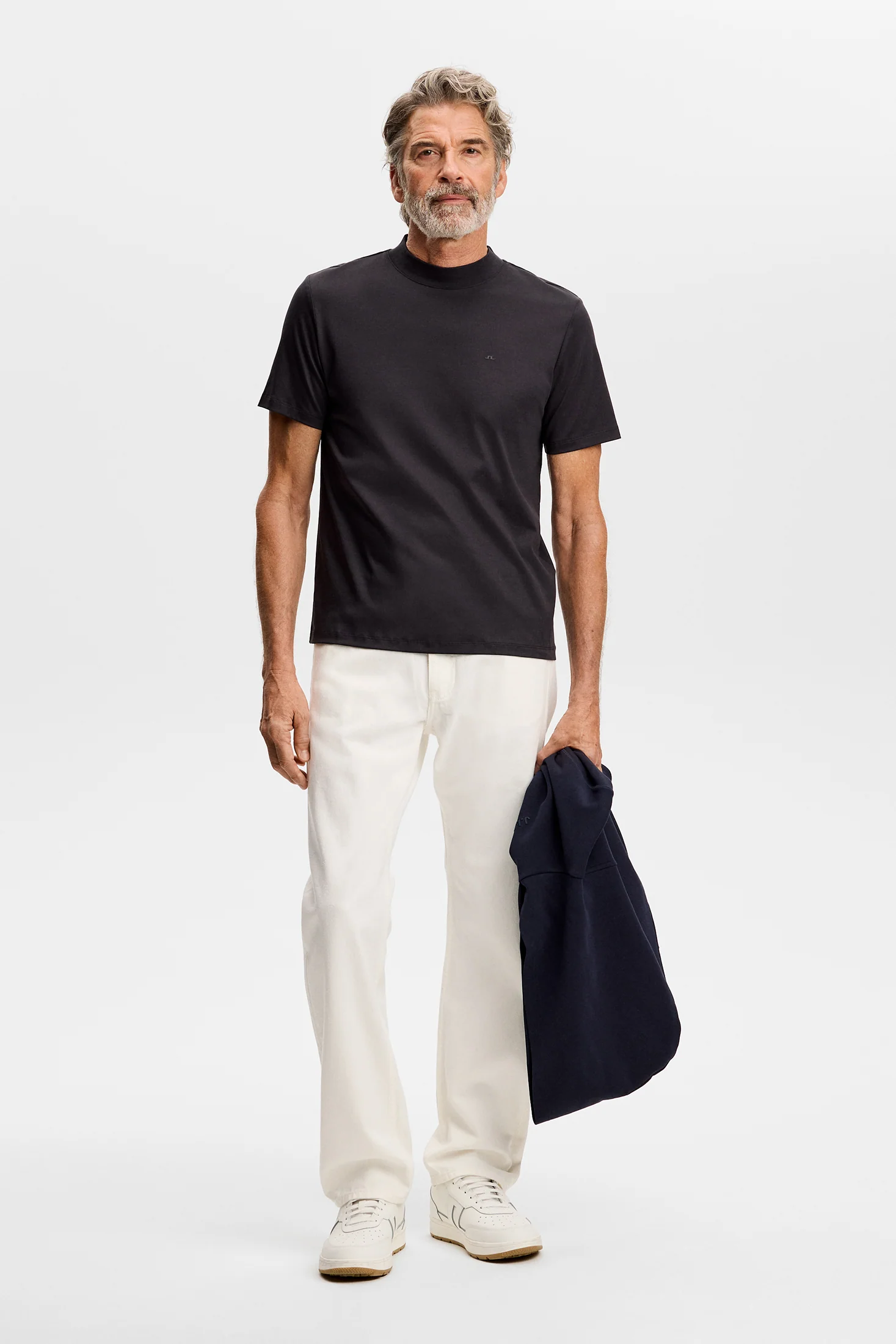 Ace Mercerized Mock Neck T-Shirt Black