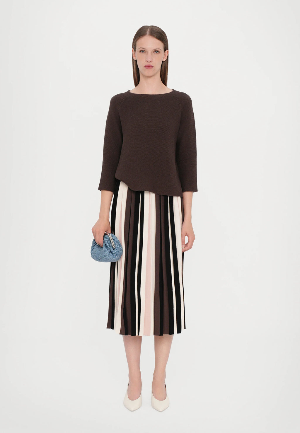 Addotto knitted cotton sweater Dark Brown