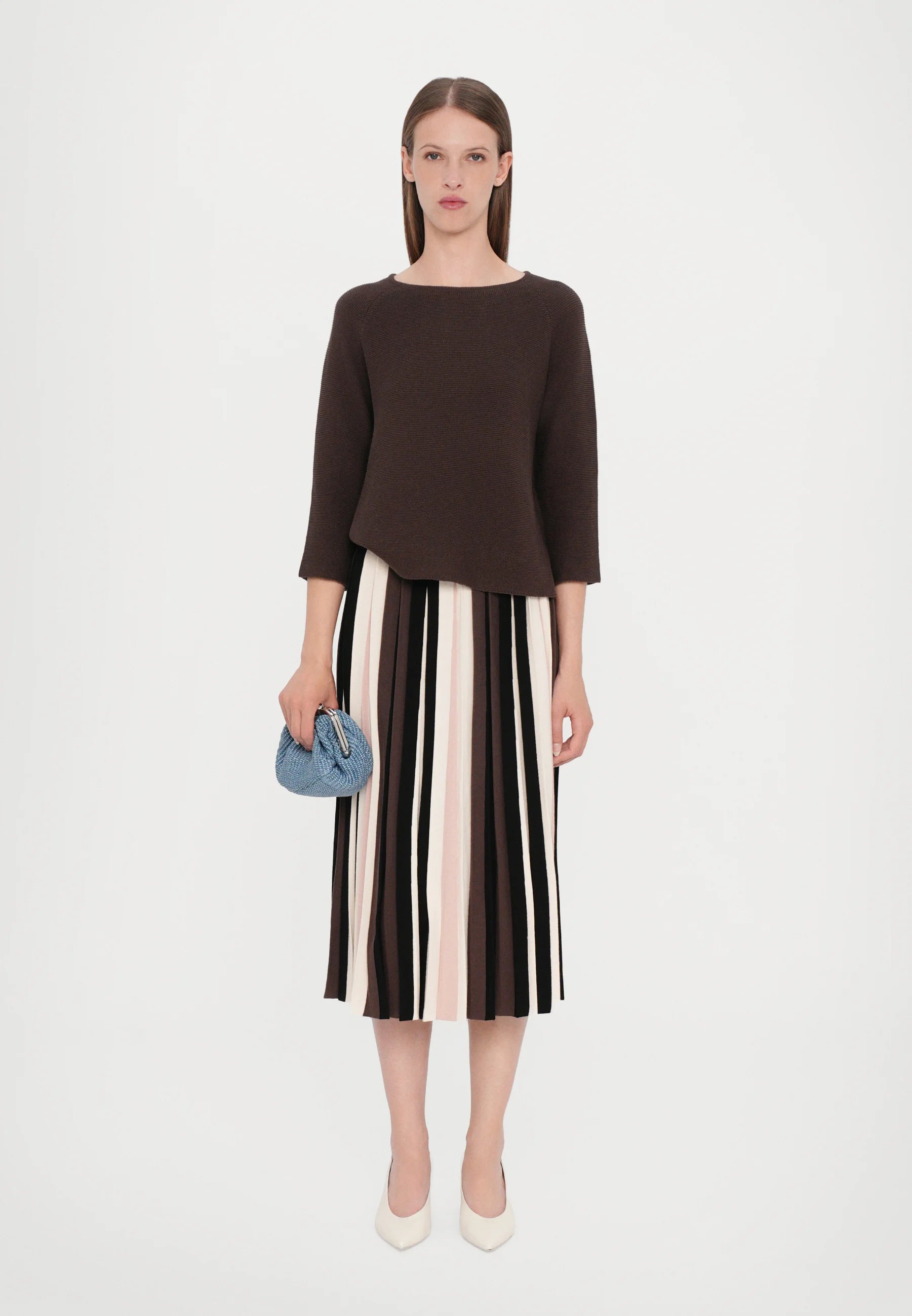 Addotto knitted cotton sweater Dark Brown