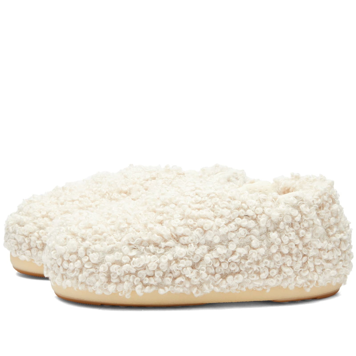 FAUX Astrakan CURLY SANDAL Band White