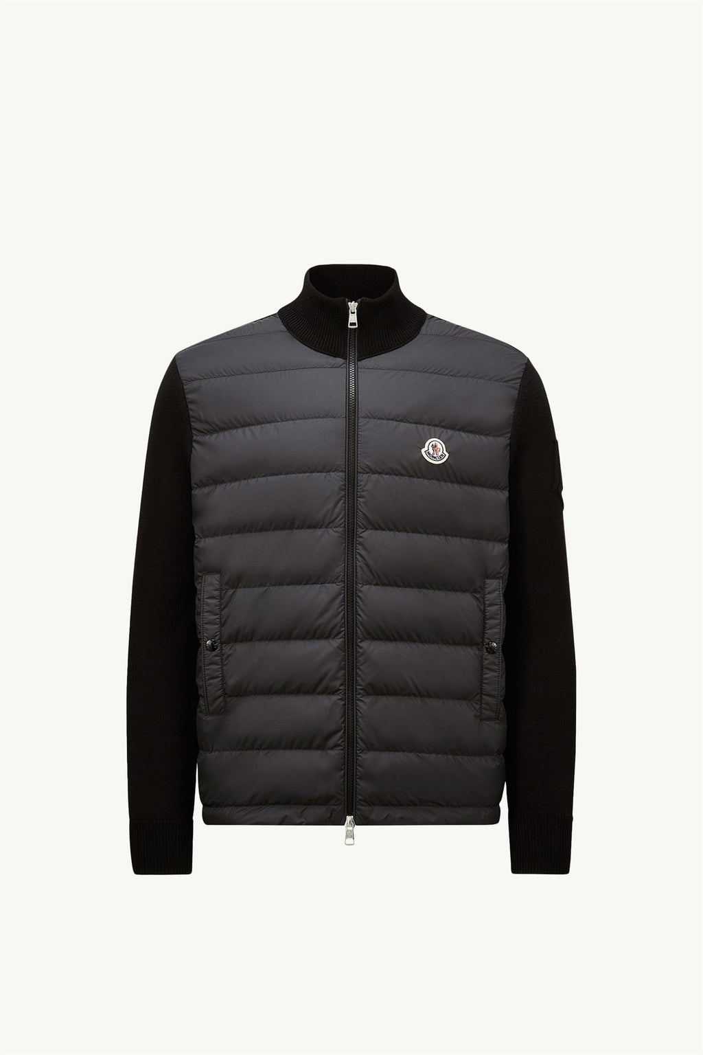 Padded CARDIGAN cotton knit BLACK
