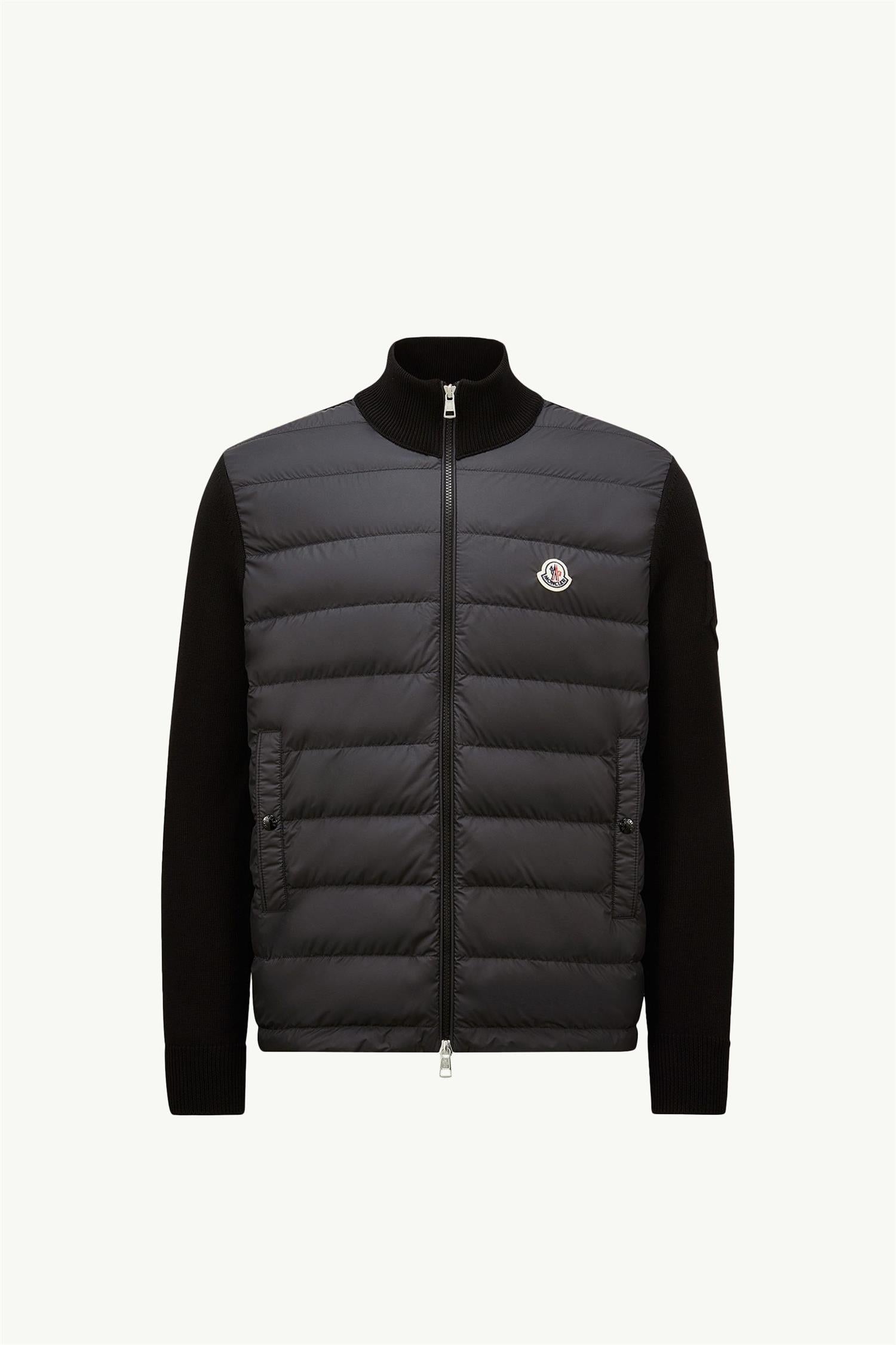 Padded CARDIGAN cotton knit BLACK