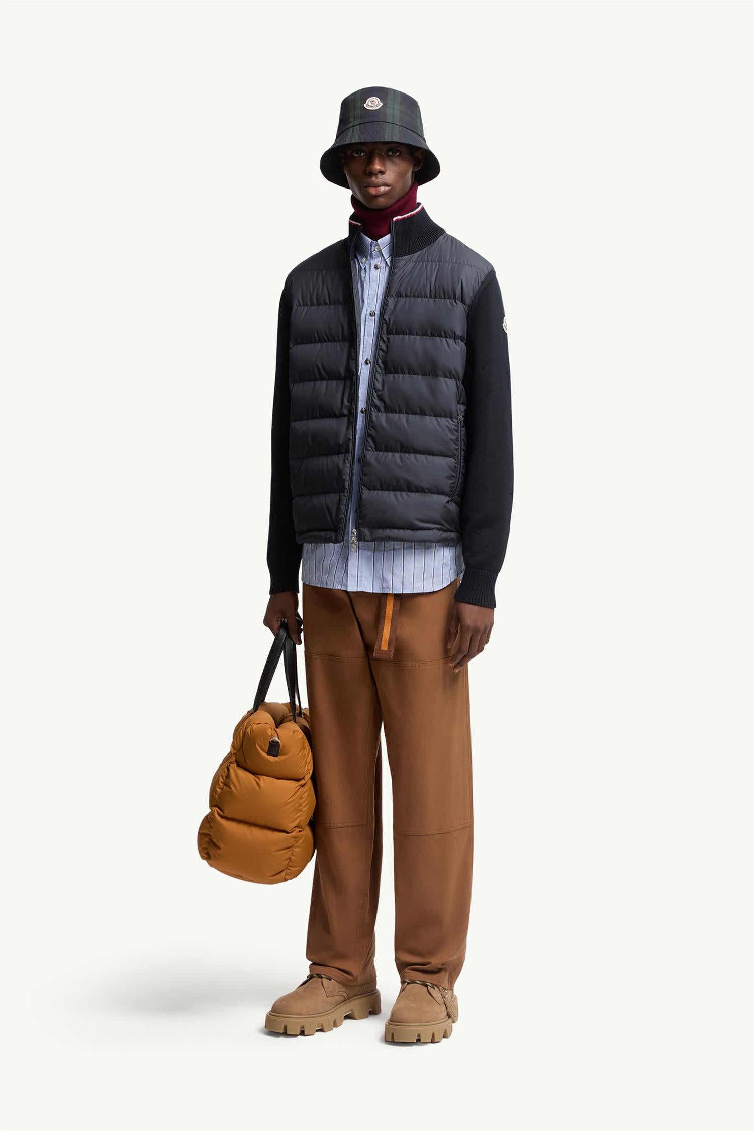 PADDED COTTON CARDIGAN NAVY