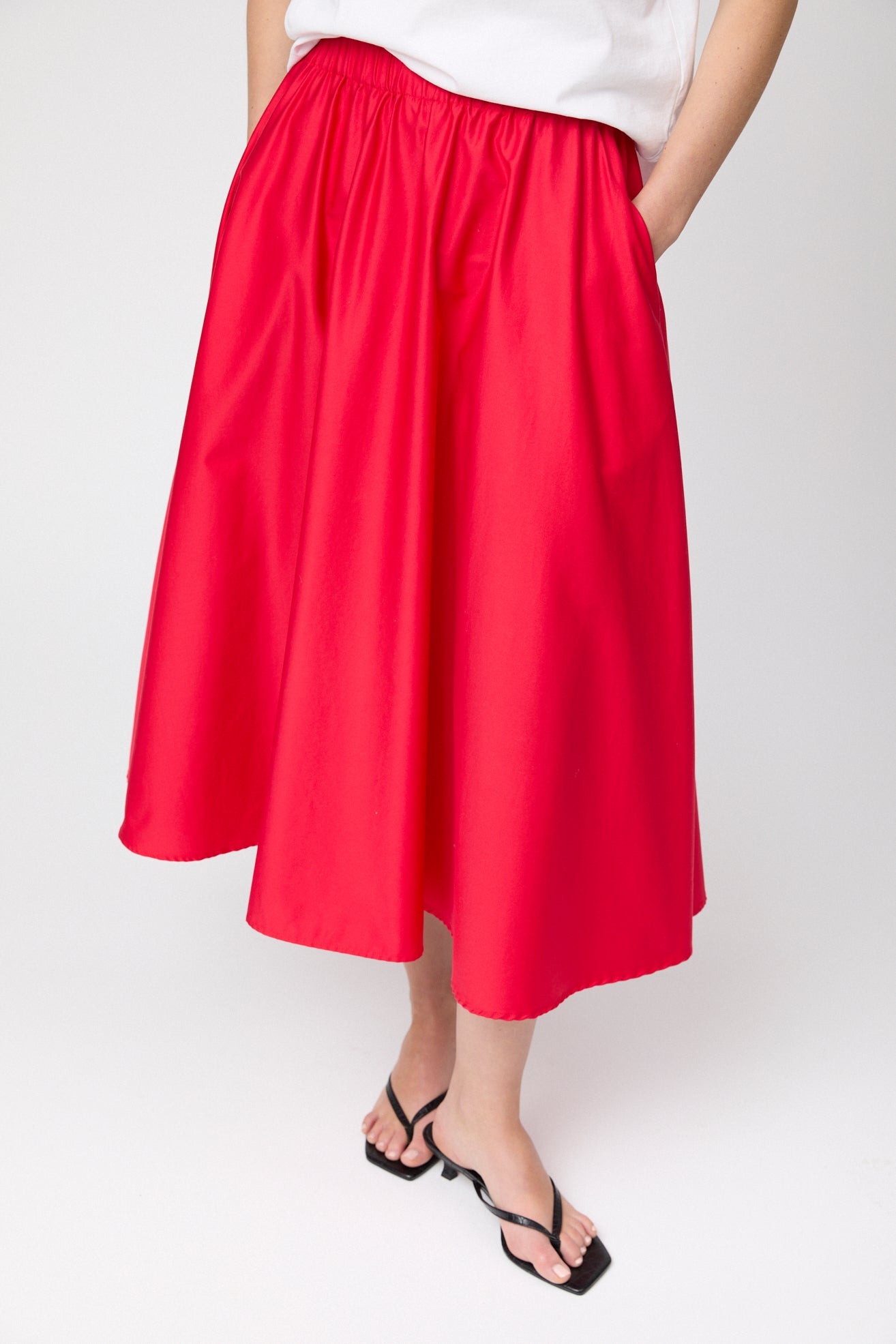 Isabella Cotton Skirt Vivid Red