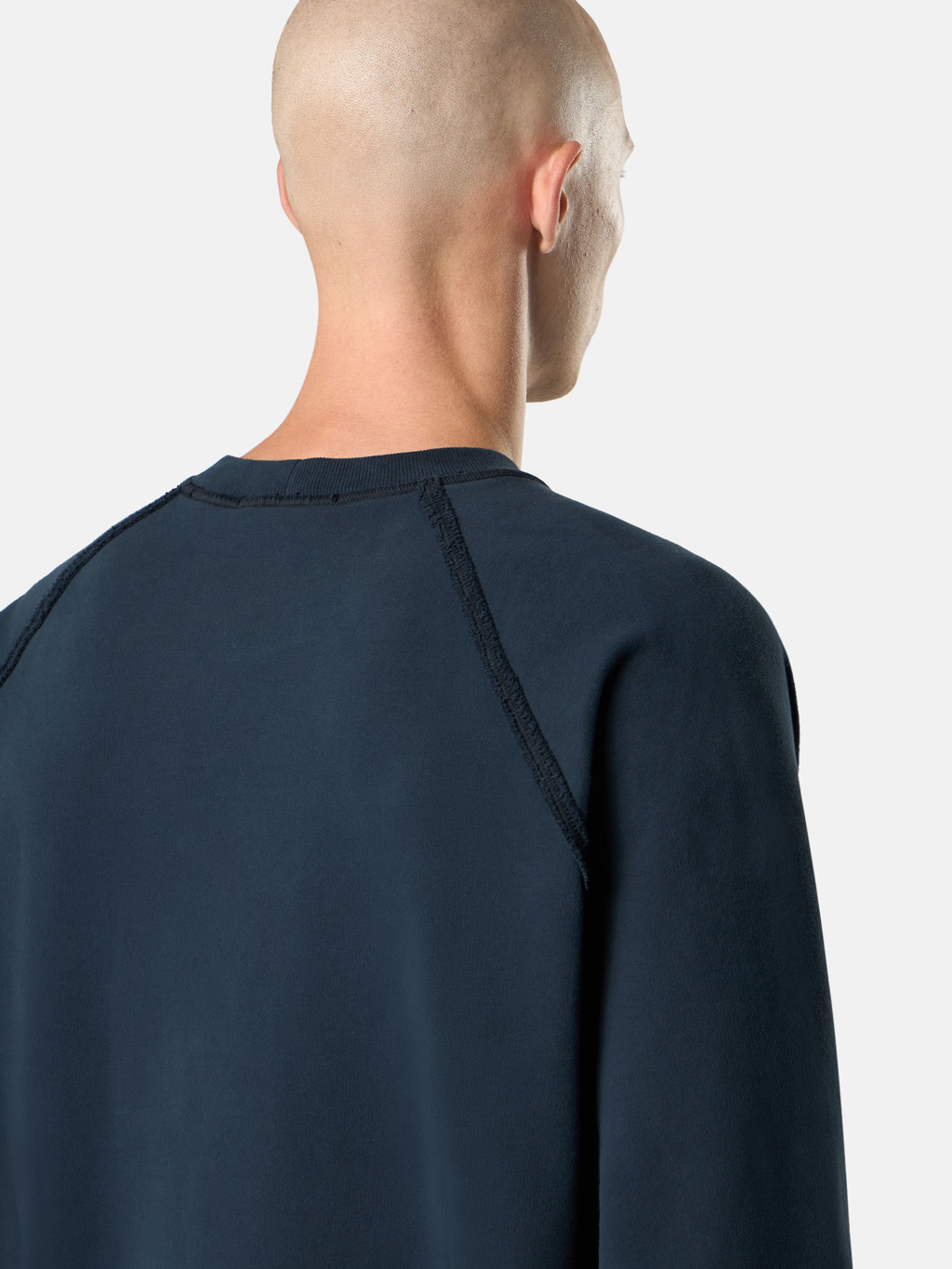 OVERSIZED BRUSHED ORGANIC COTTON RAGLAN SWEATSHIRT NAVY