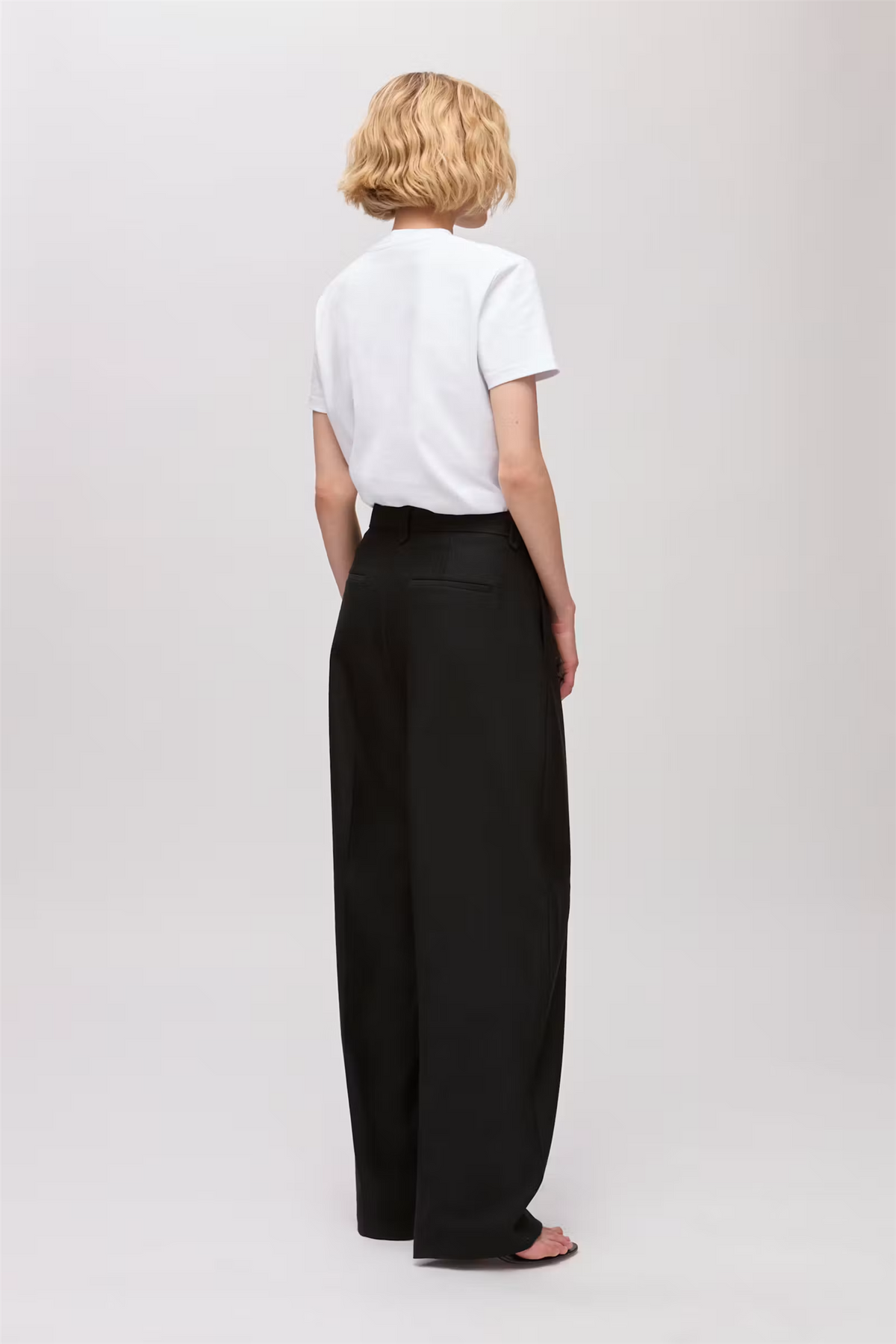 Pinta Wool Pleated Trousers Black
