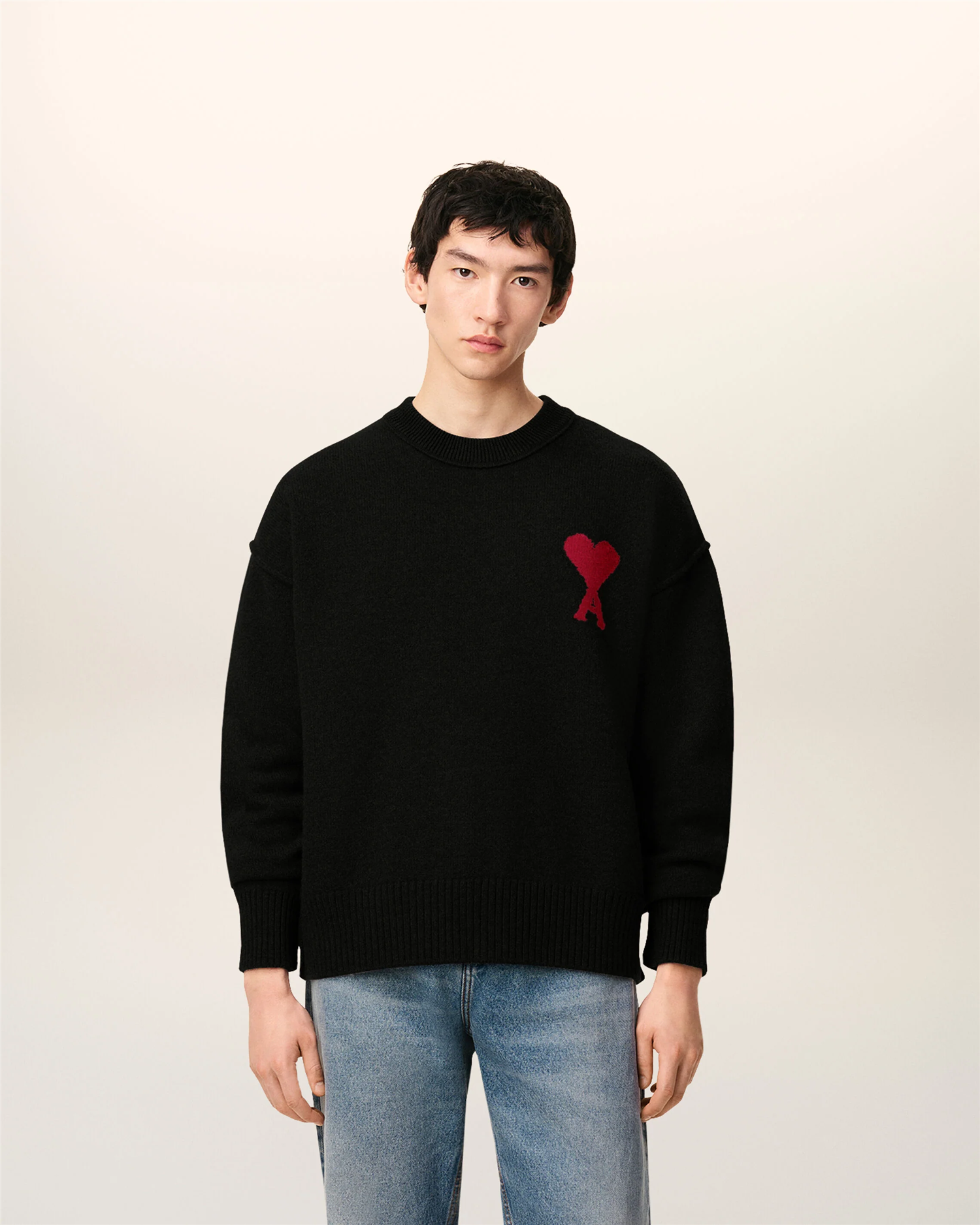 WOOL AMI DE COEUR SWEATER BLACK/RED