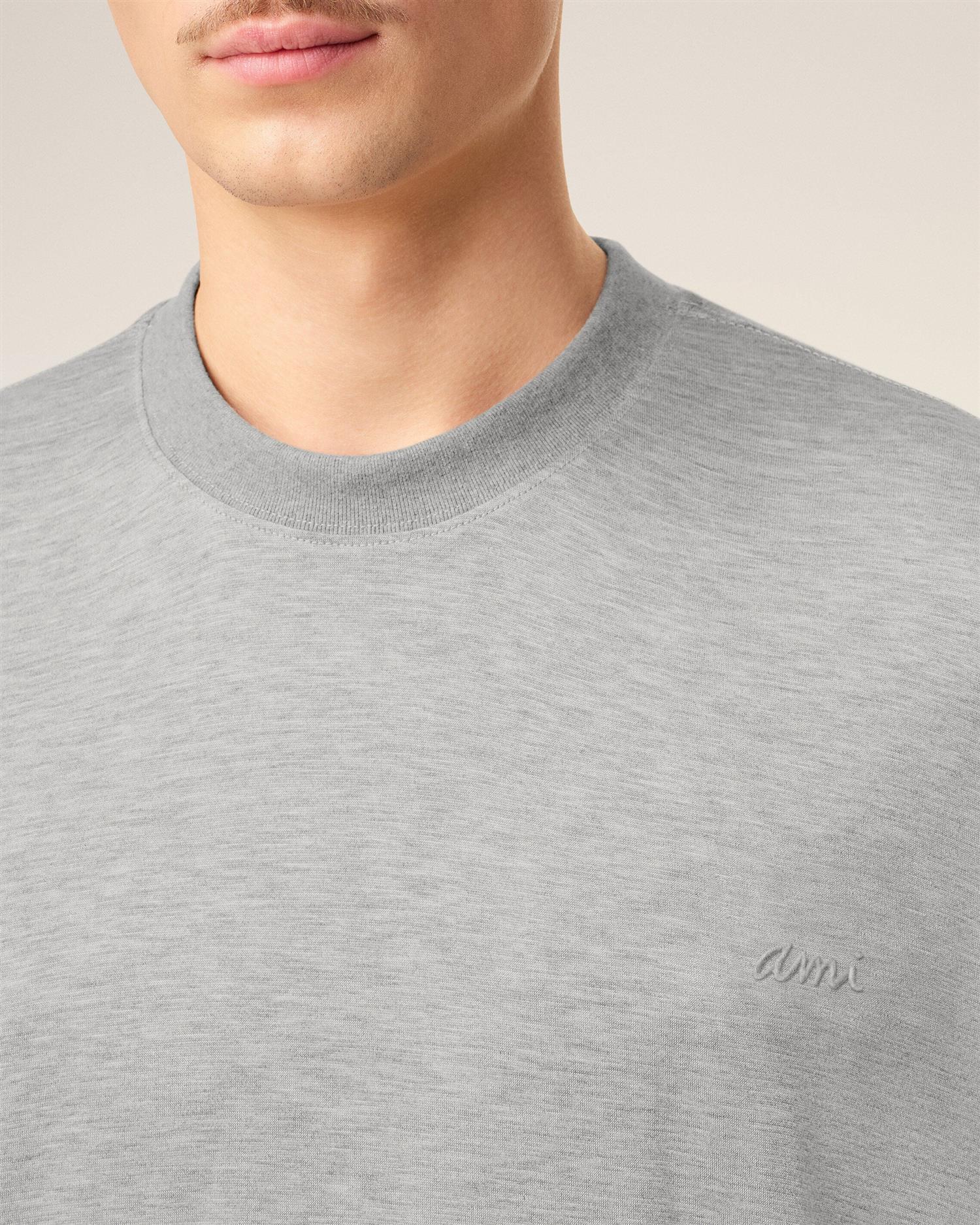 MERCERIZED VISCOSE/SILK T-SHIRT GREY