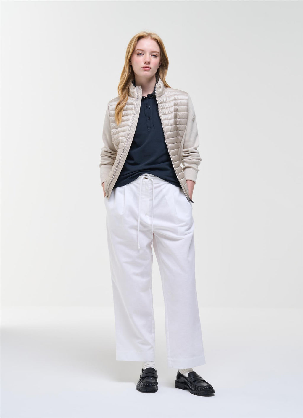 HYBRID KNITTED AND PADDED JACKET HEMP BEIGE