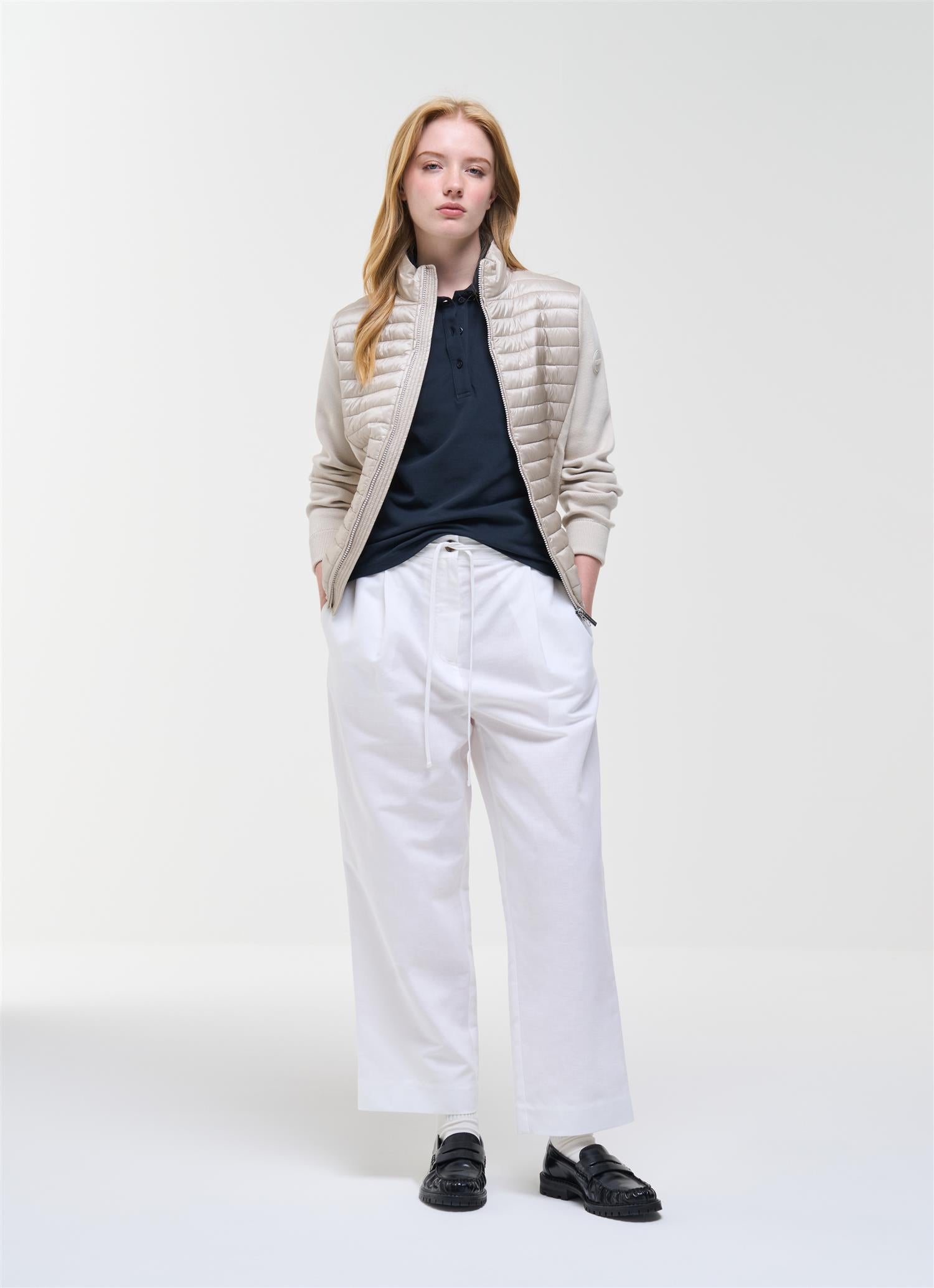 HYBRID KNITTED AND PADDED JACKET HEMP BEIGE