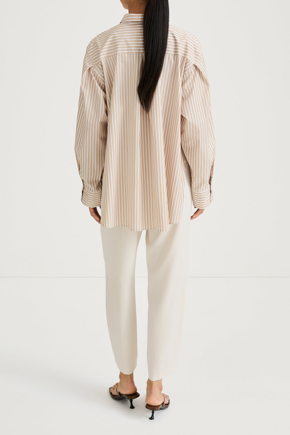 JANSELL COTTON SHIRT BEIGE STRIPE
