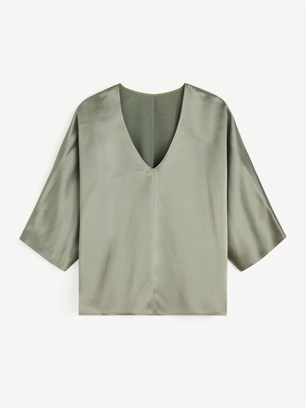 LUCIA Satin Blouse DEEP LICHEN GREEN