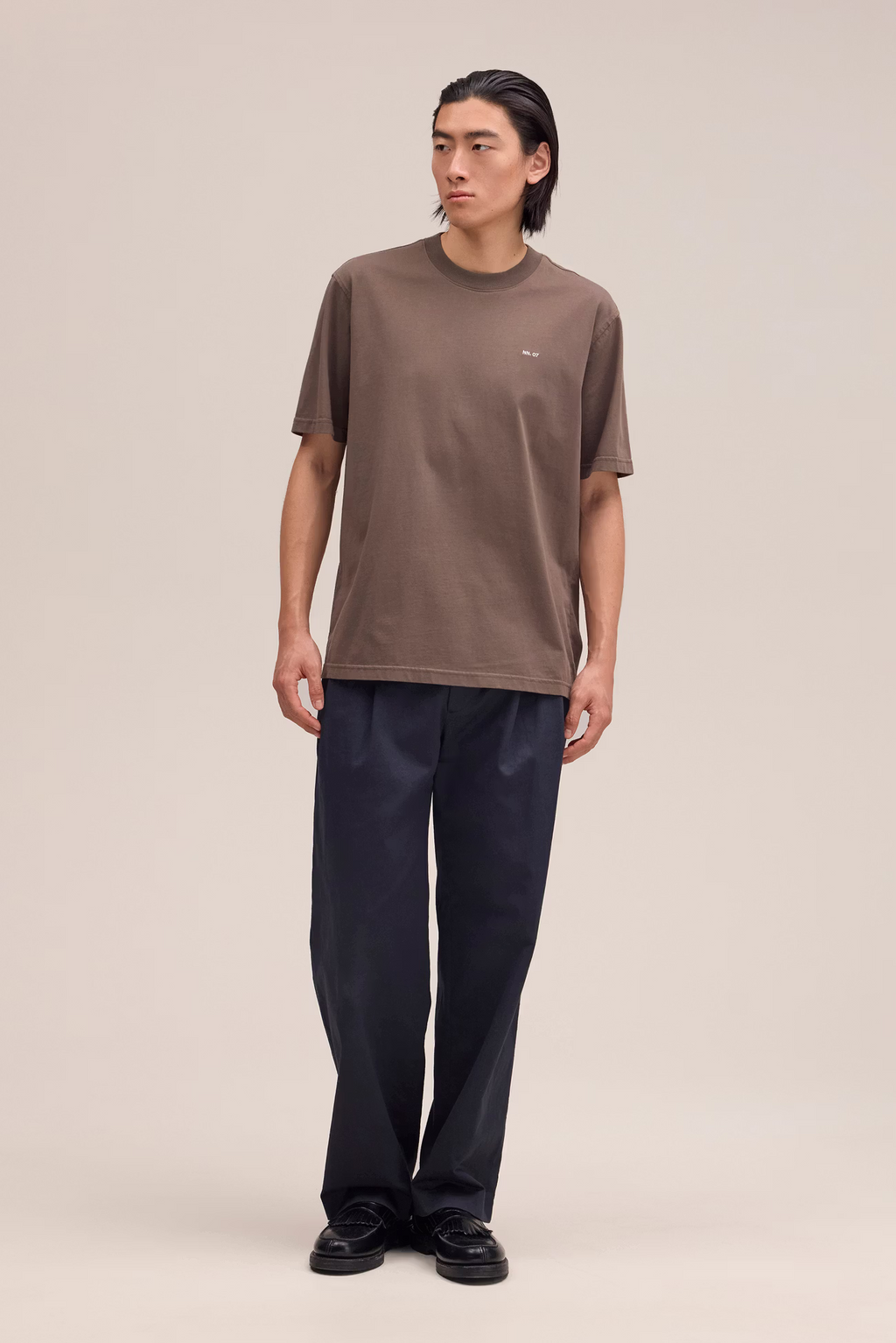 Adam Casual logo Pima T-shirt 3209 Mable Husk