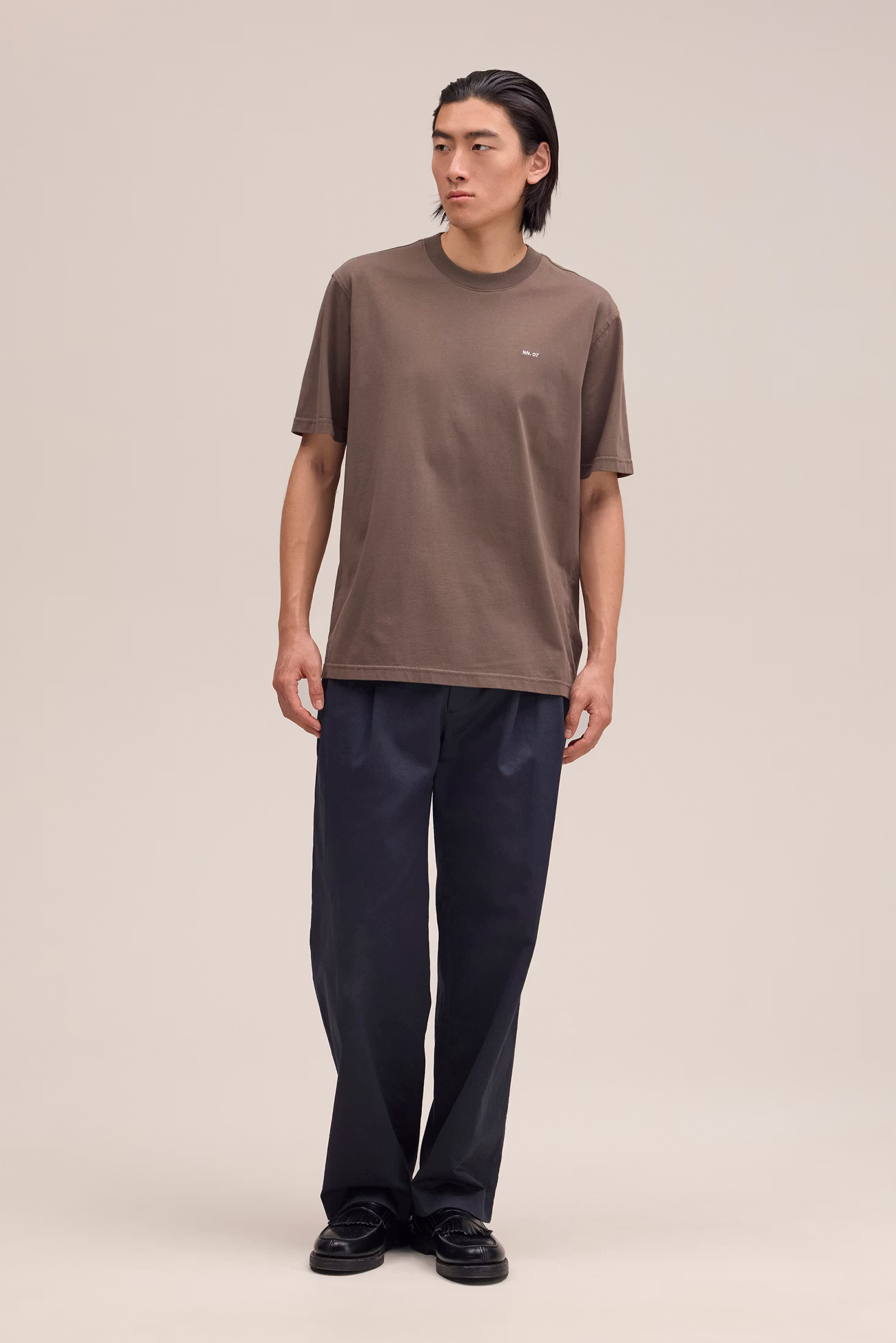 Adam Casual logo Pima T-shirt 3209 Mable Husk