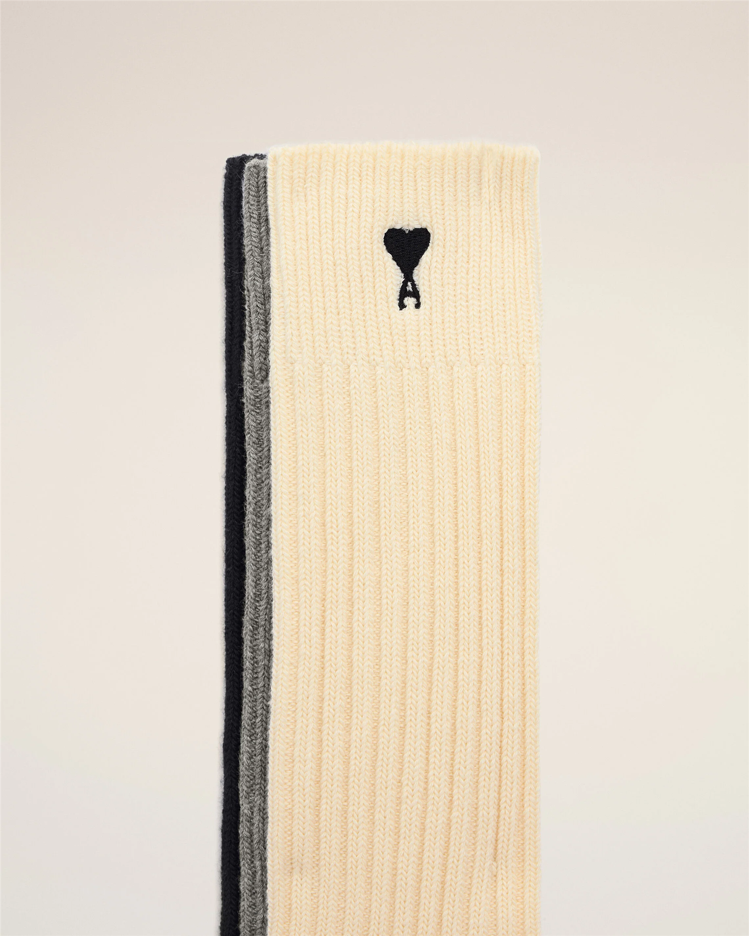 3-PACK AMI DE COEUR SOCKS ECRU/GREY/BLACK