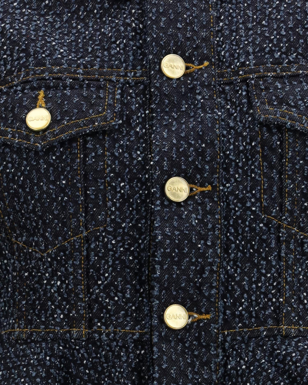 Tweed Denim Peplum Jacket Rinse
