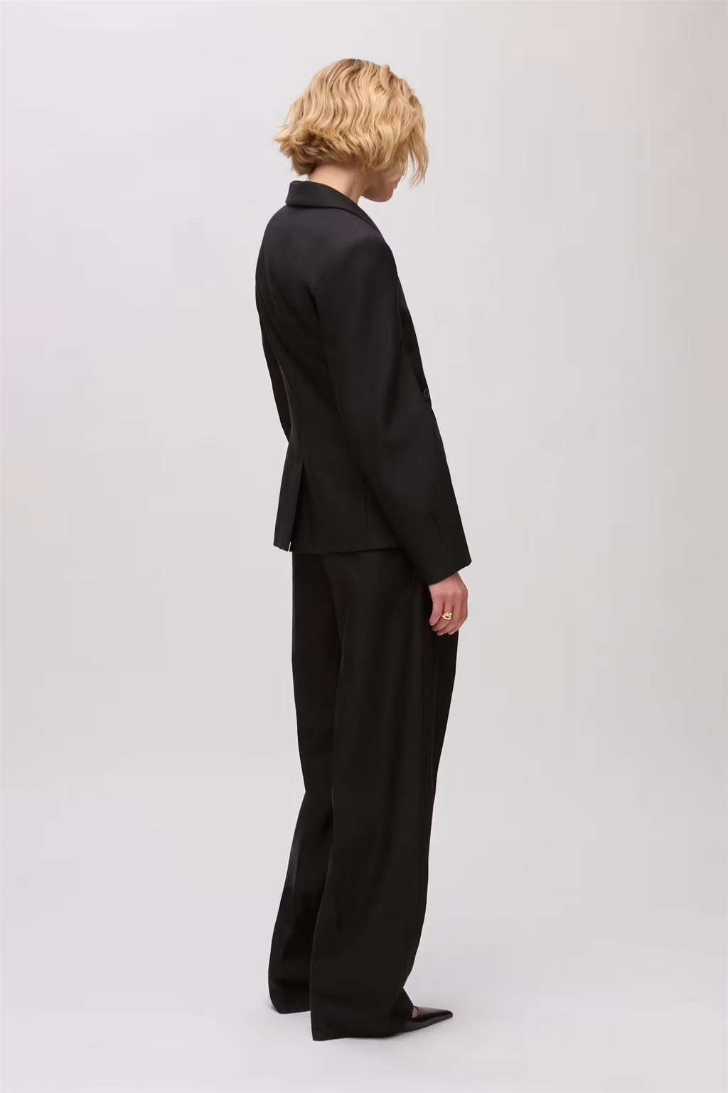 Jolene Double Breasted Wool Blazer Black