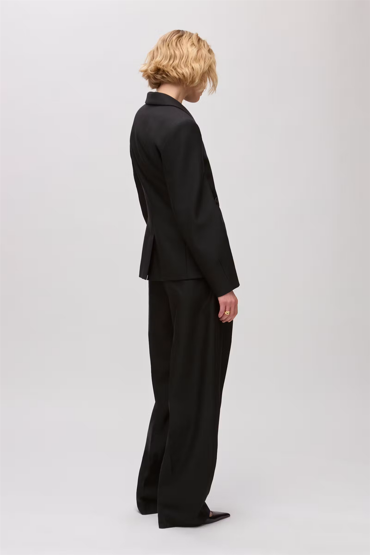 Jolene Double Breasted Wool Blazer Black