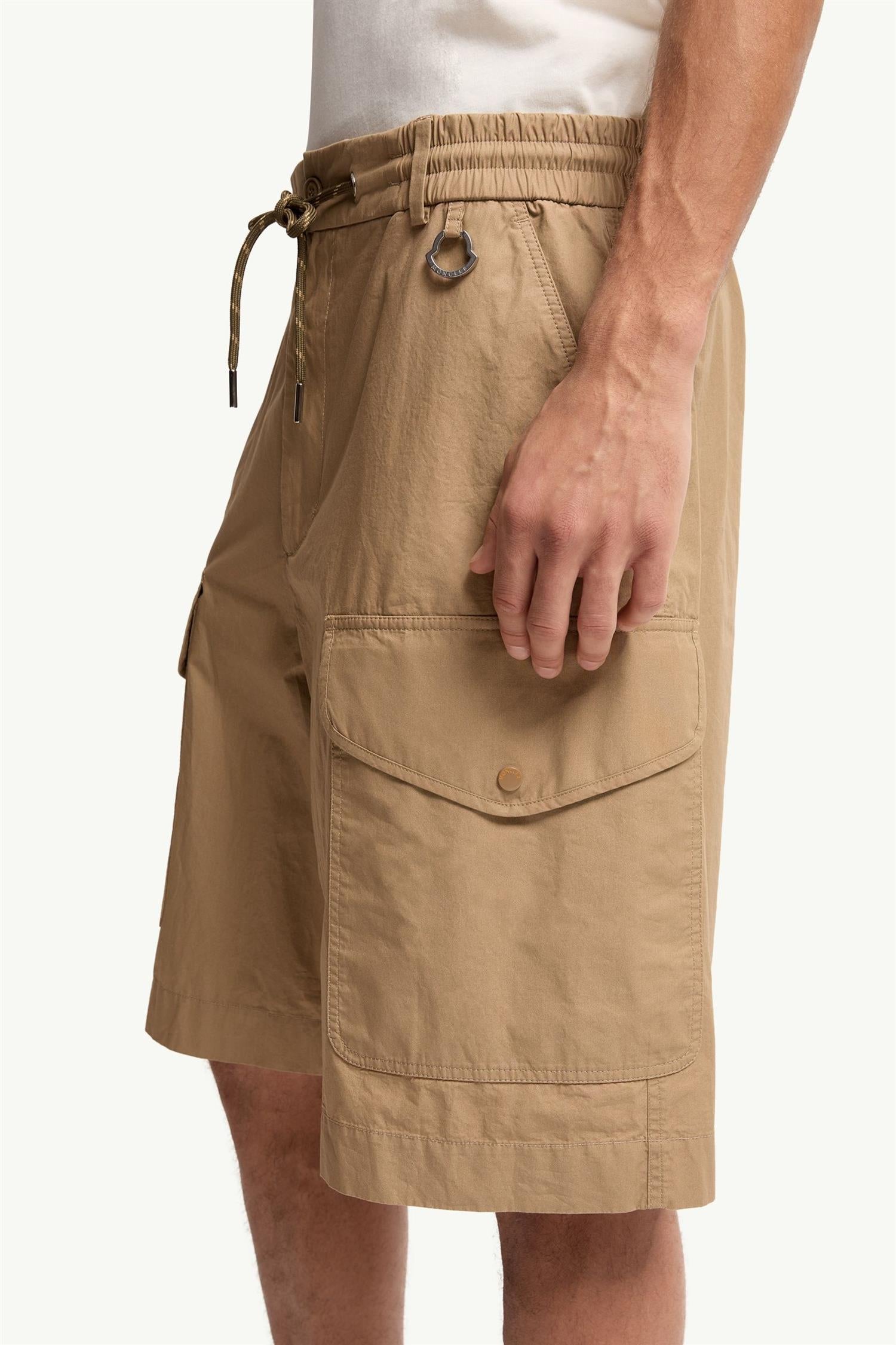 Cotton Poplin Cargo Shorts TAN