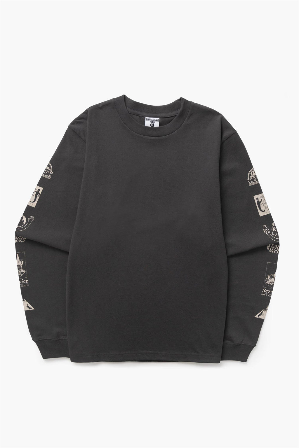 Bootleg Sleeve Print Long Sleeve Charcoal
