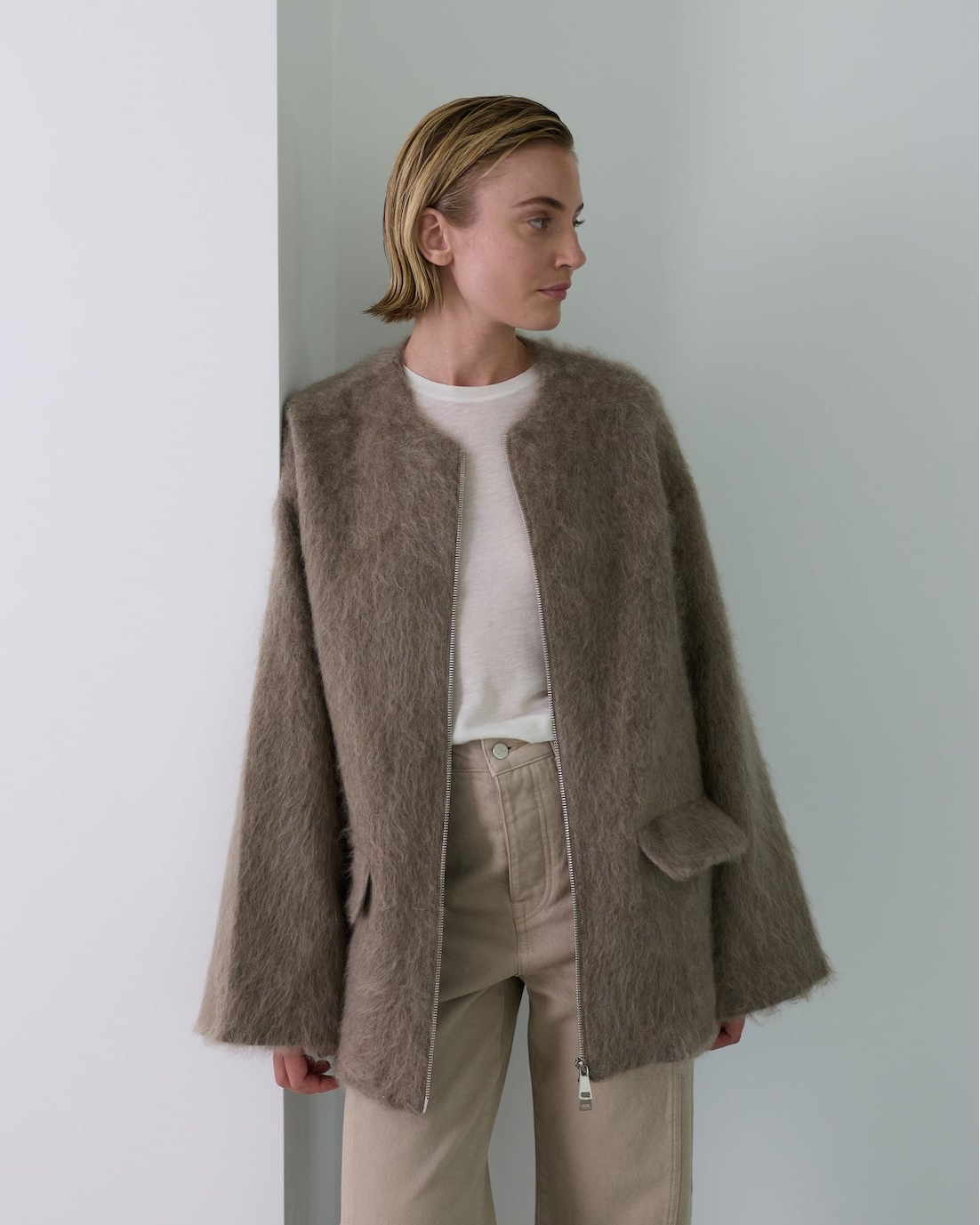 Sorgenfri Wool Cashmere Jacket Taupe