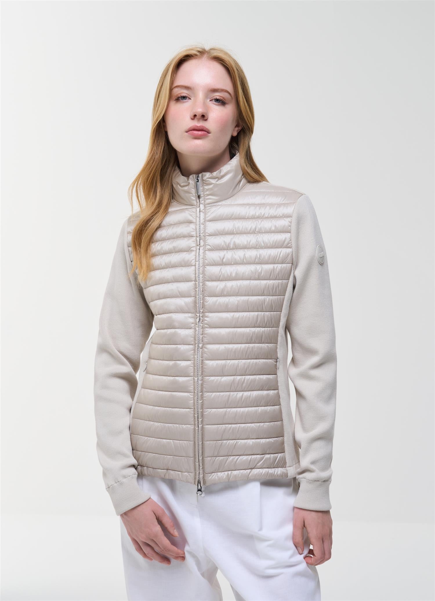 HYBRID KNITTED AND PADDED JACKET HEMP BEIGE