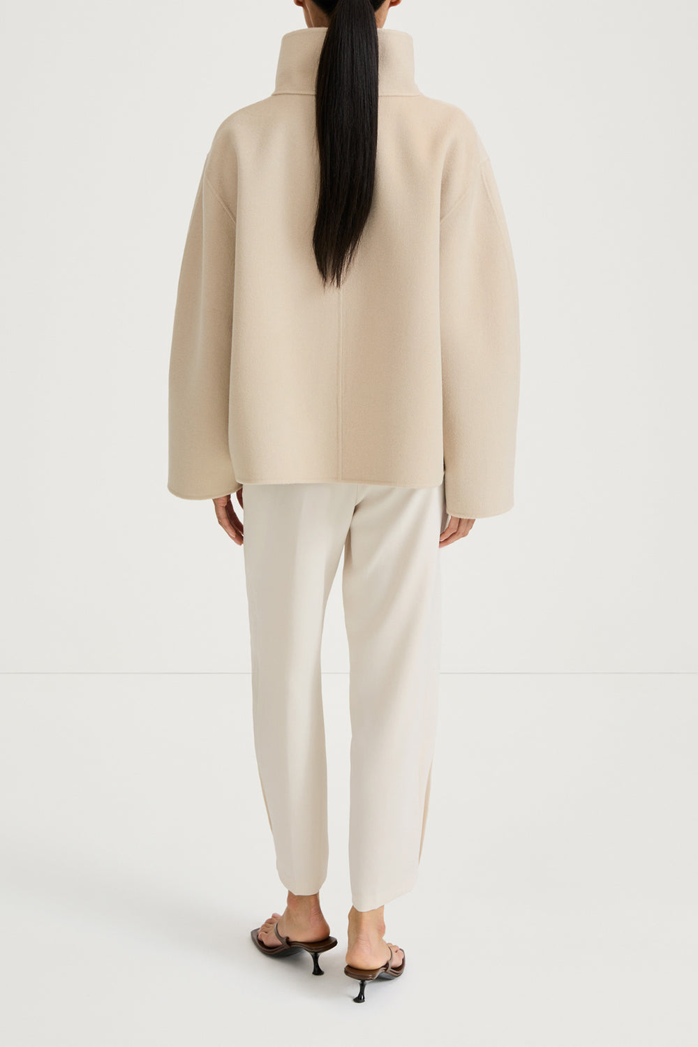 TOVE DOUBLE FACED WOOL JACKET OYSTER