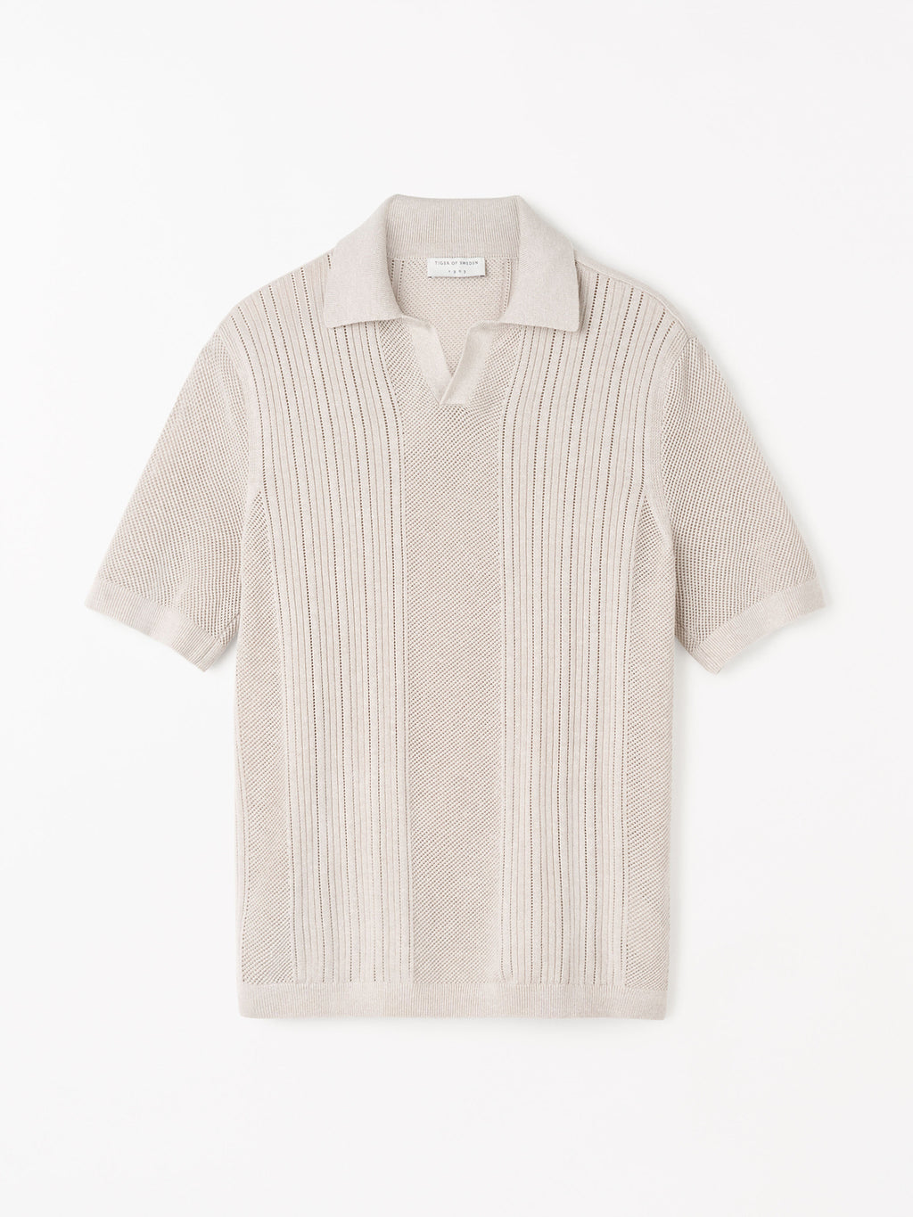 Eoin P Knitted Merino-Linen Blend Polo Ivory
