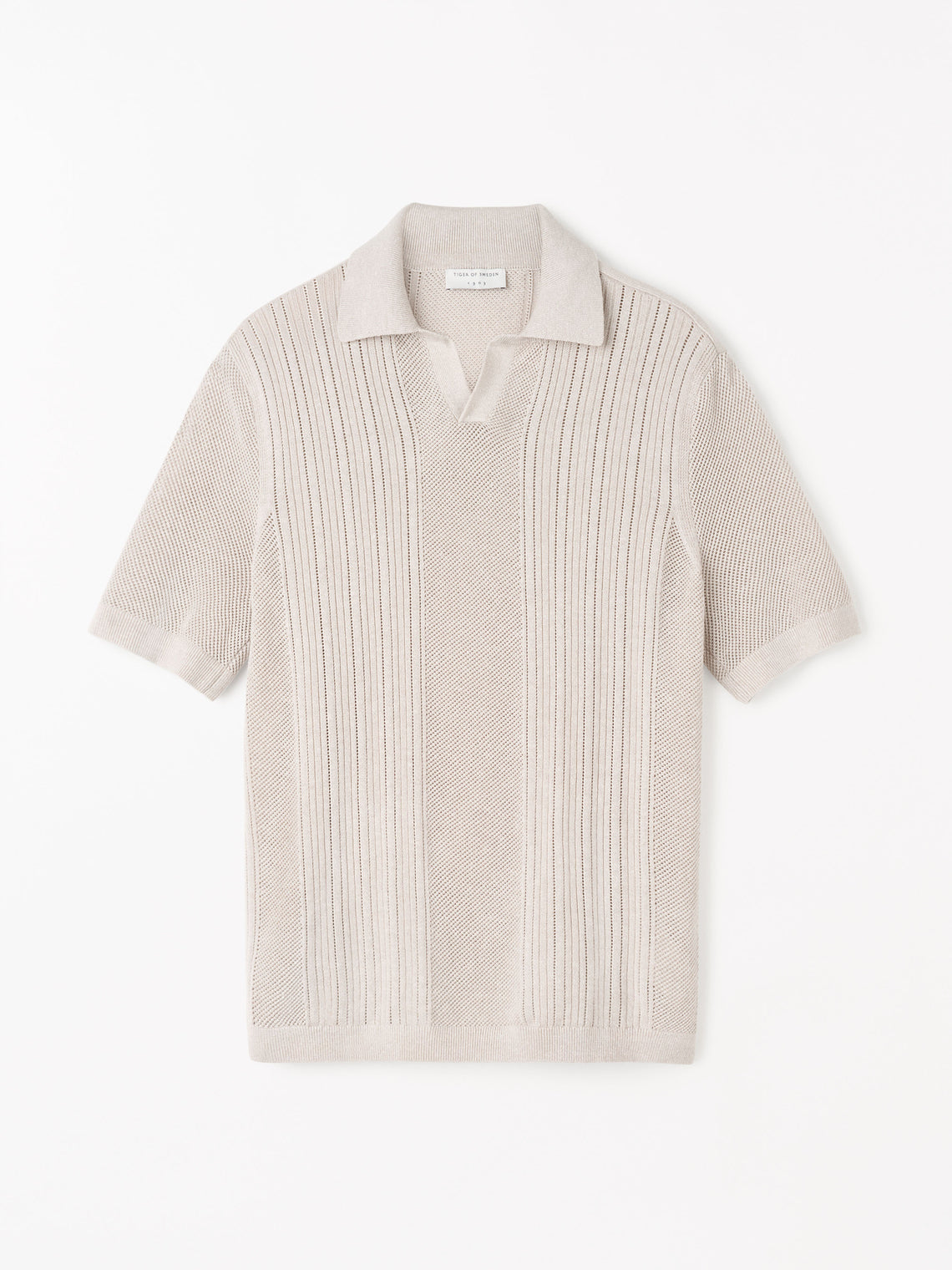Eoin P Knitted Merino-Linen Blend Polo Ivory