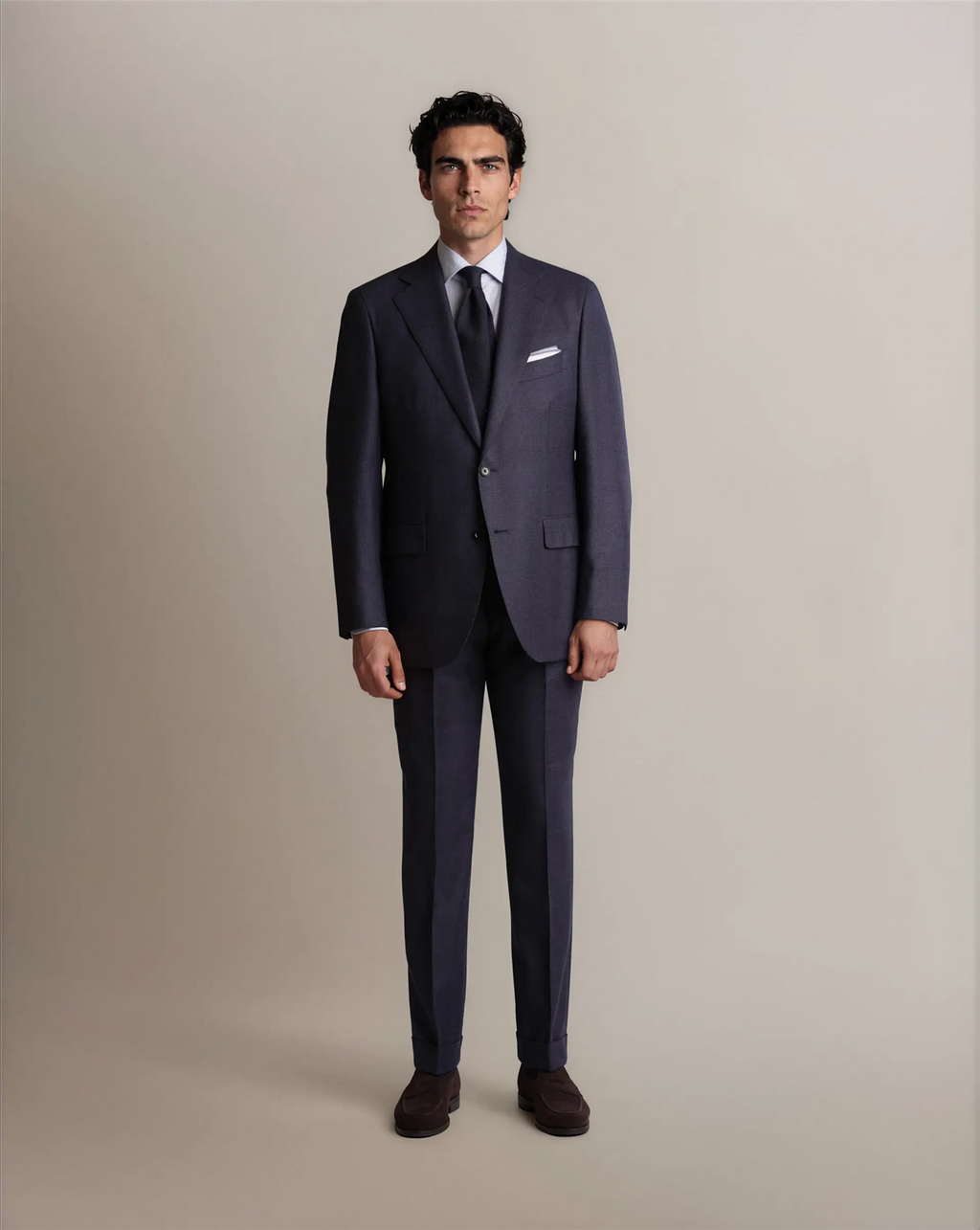 Mod 2 Flannel Glencheck Suit Navy