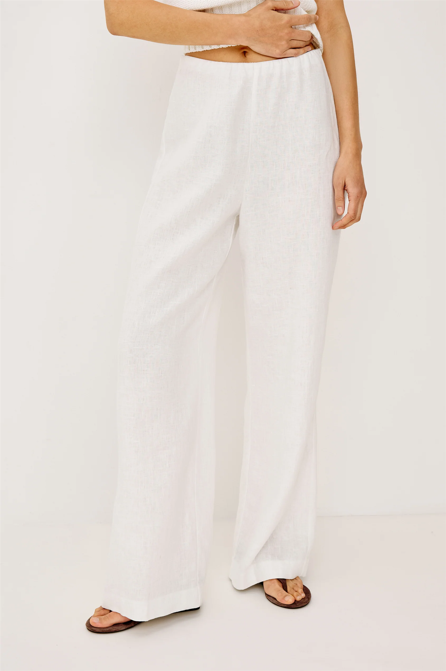 ANDRINE LINEN PANTS WHITE