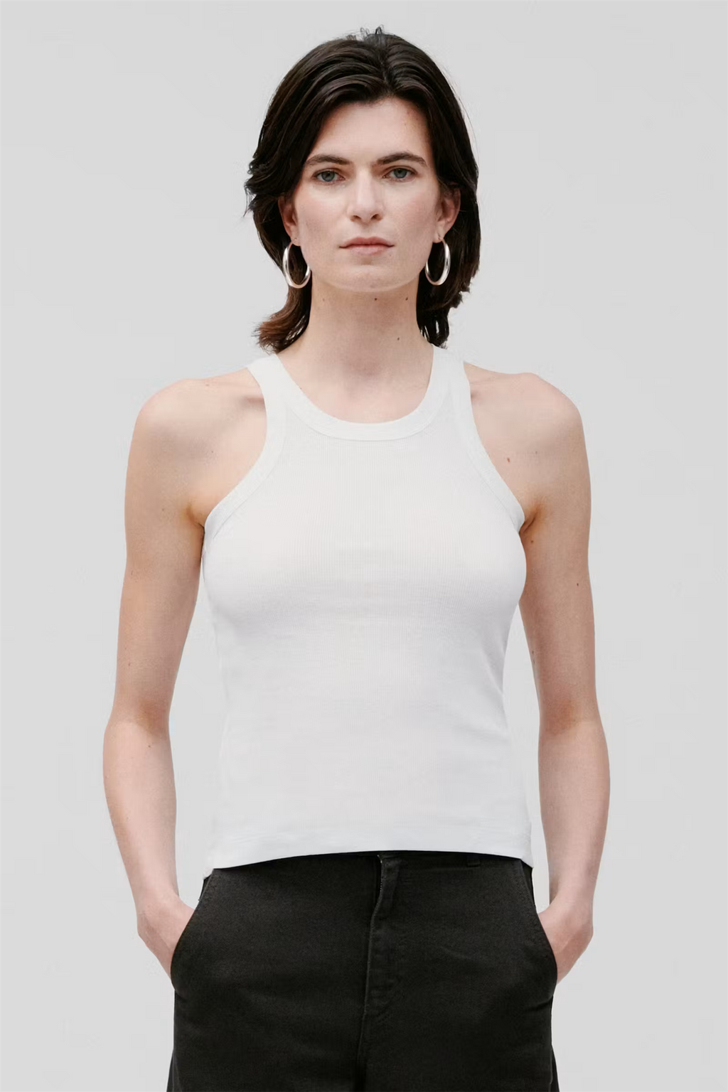 Finley Ribbed Tank Top Bright White