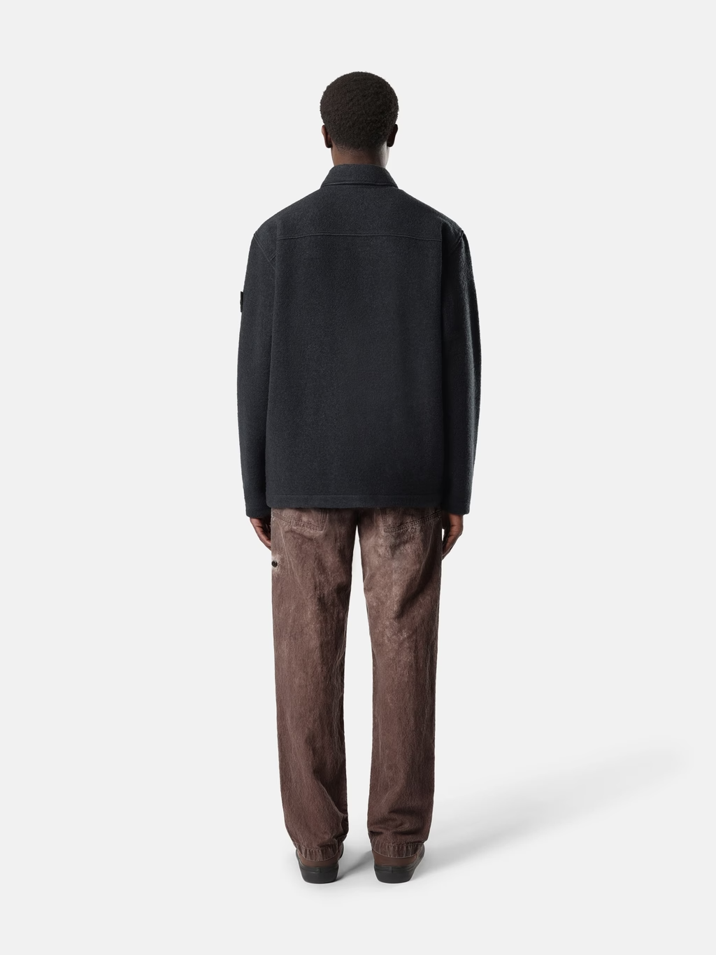 MICRO BOUCLÉ OVERSHIRT NAVY BLUE