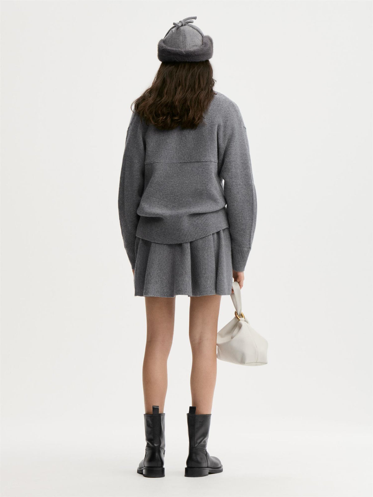 SHERRY Wool Skirt Grey Melange