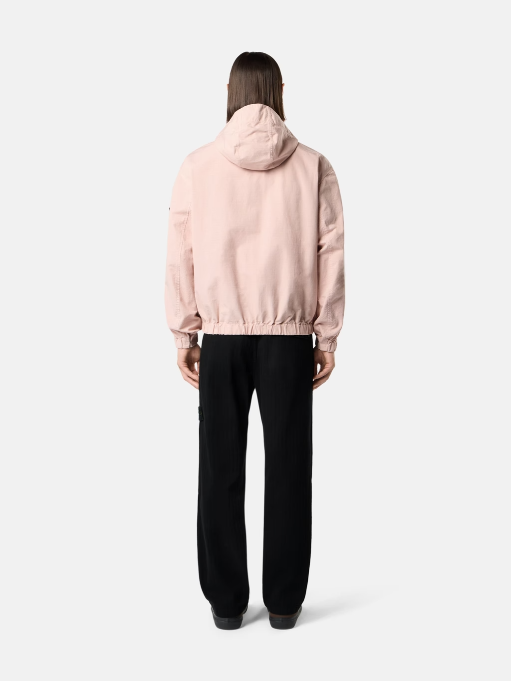 COTTON HERRINGBONE TROUSERS NAVY BLUE
