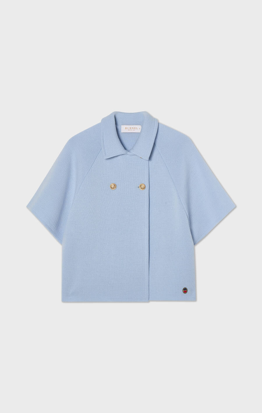 GERTRUDE SHORT WOOL CAPE Ice Blue