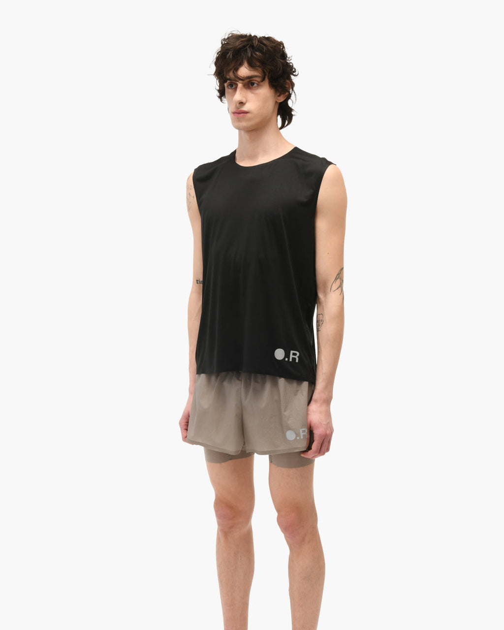 Layered Shorts Camel