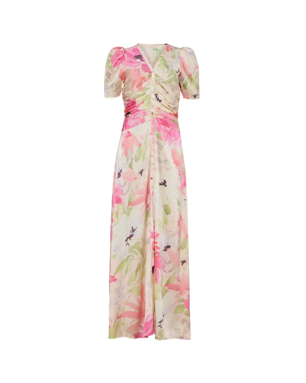 Shiny Button-Down Dress Soft Dew