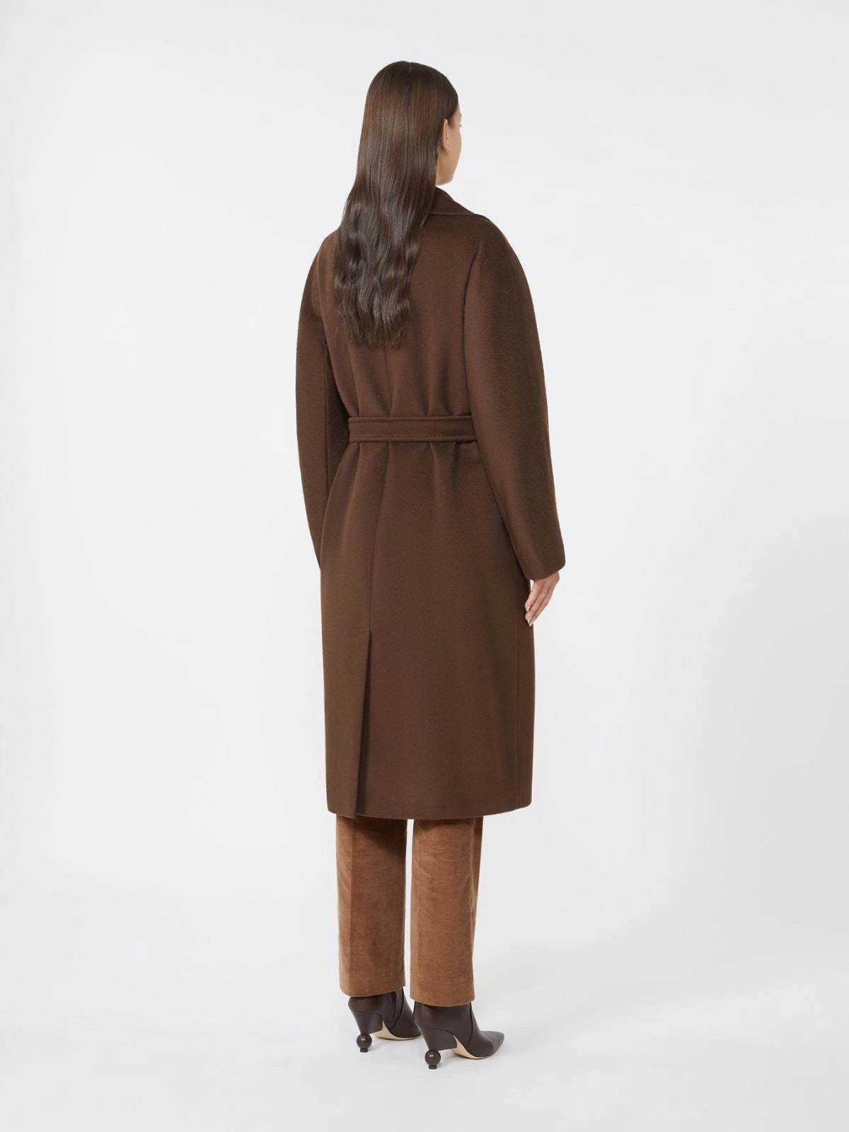 RESINA Double Breasted Wool Coat CHOCOLATE
