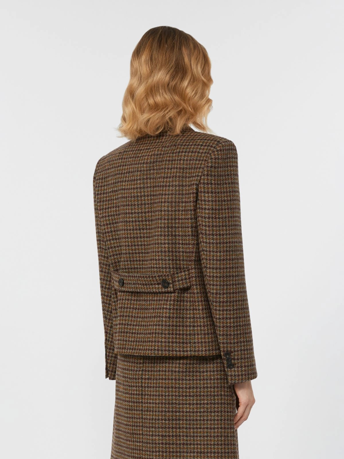 GERUSIA Cropped wool blend blazer Wine Coloured