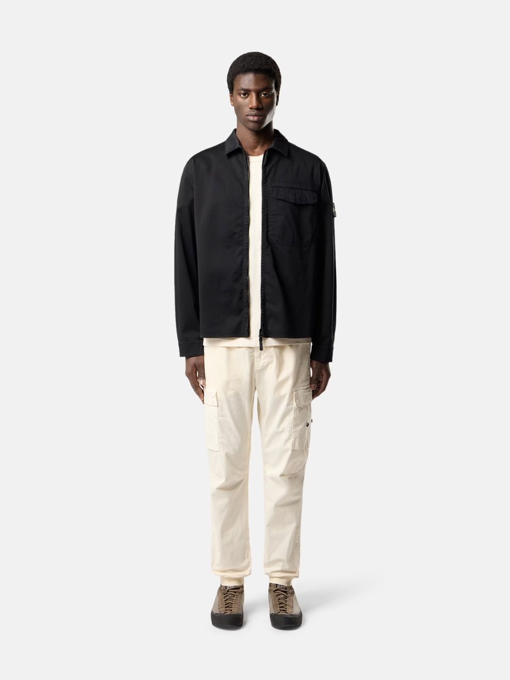 ORGANIC COTTON SATIN OVERSHIRT BLACK