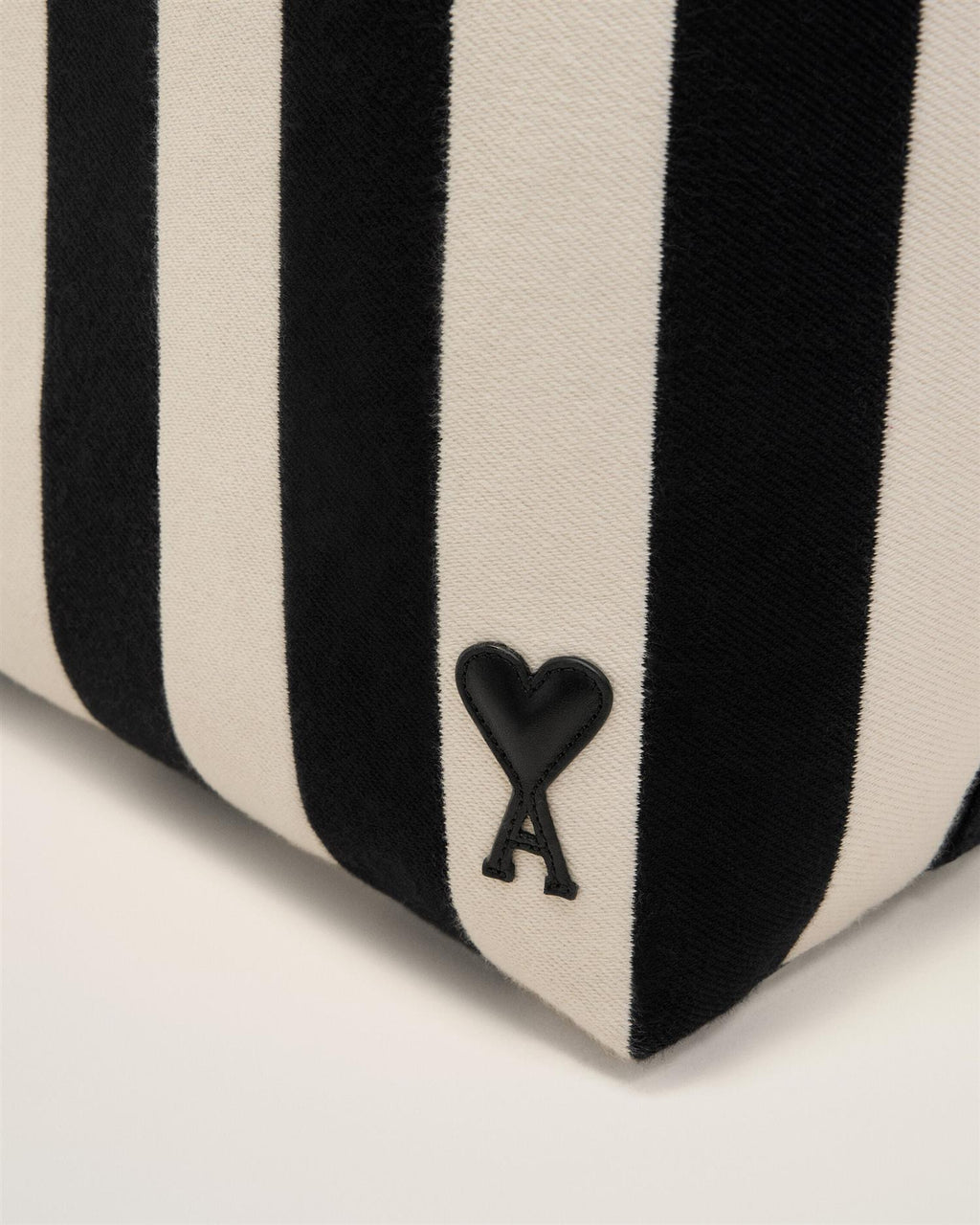 STRIPED COTTON CANVAS ADC SHOPPING BAG CREAME/BLACK