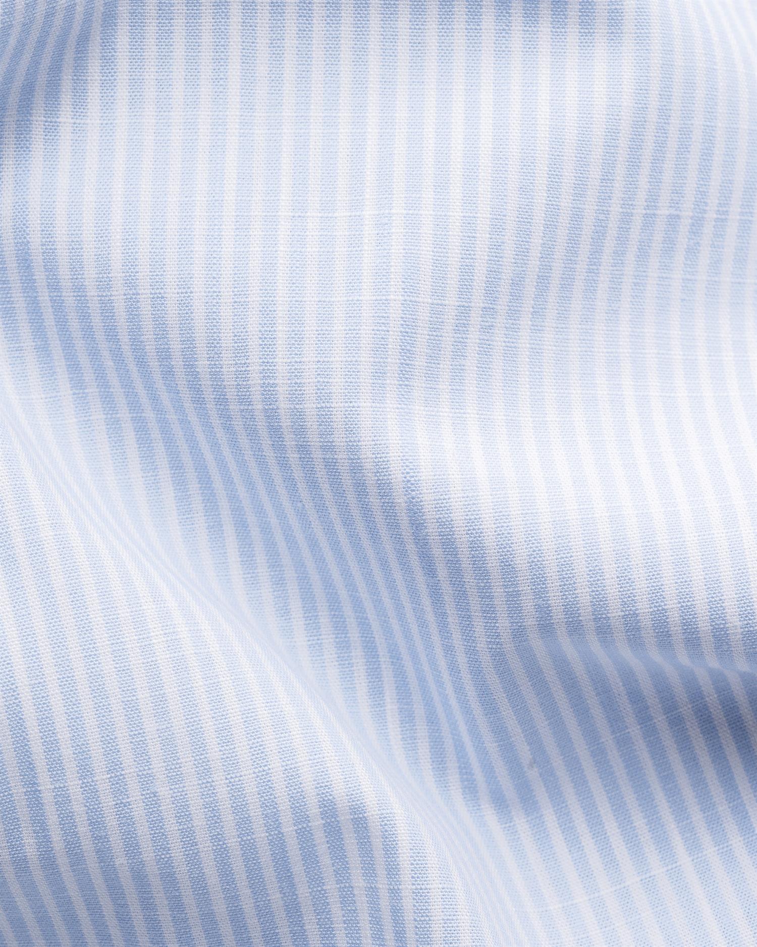 Casual Fit Striped Chambray Shirt Light Blue