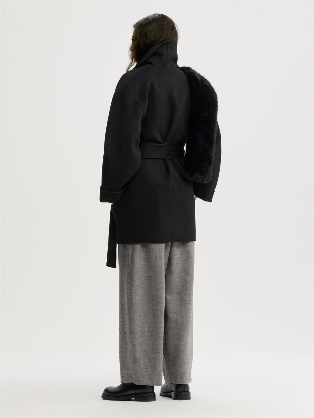 Trinelle wool coat Black