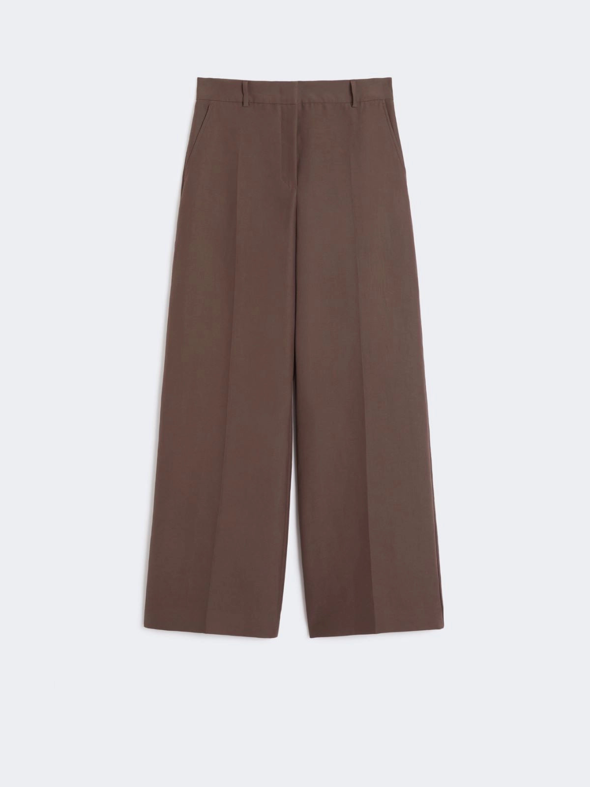 BALLO Technical cotton palazzo trousers Chocolate